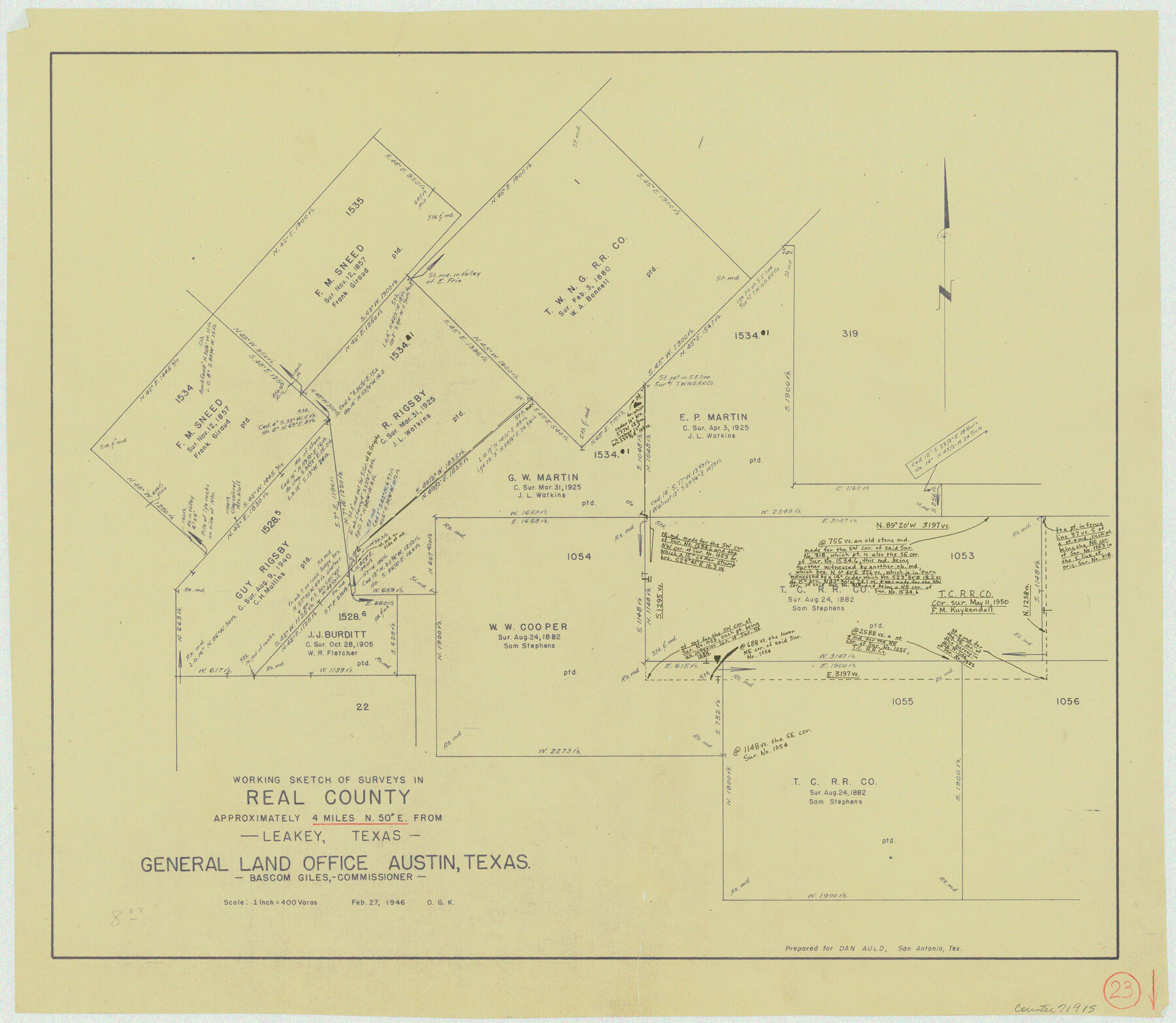 71915, Real County Working Sketch 23, General Map Collection
