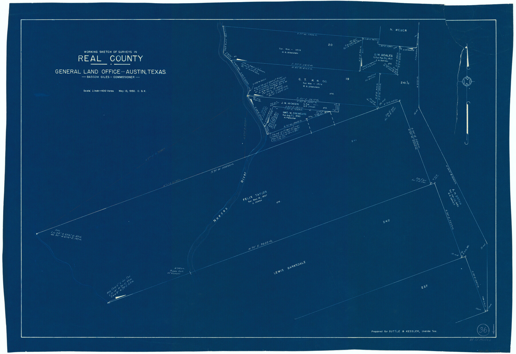 71928, Real County Working Sketch 36, General Map Collection