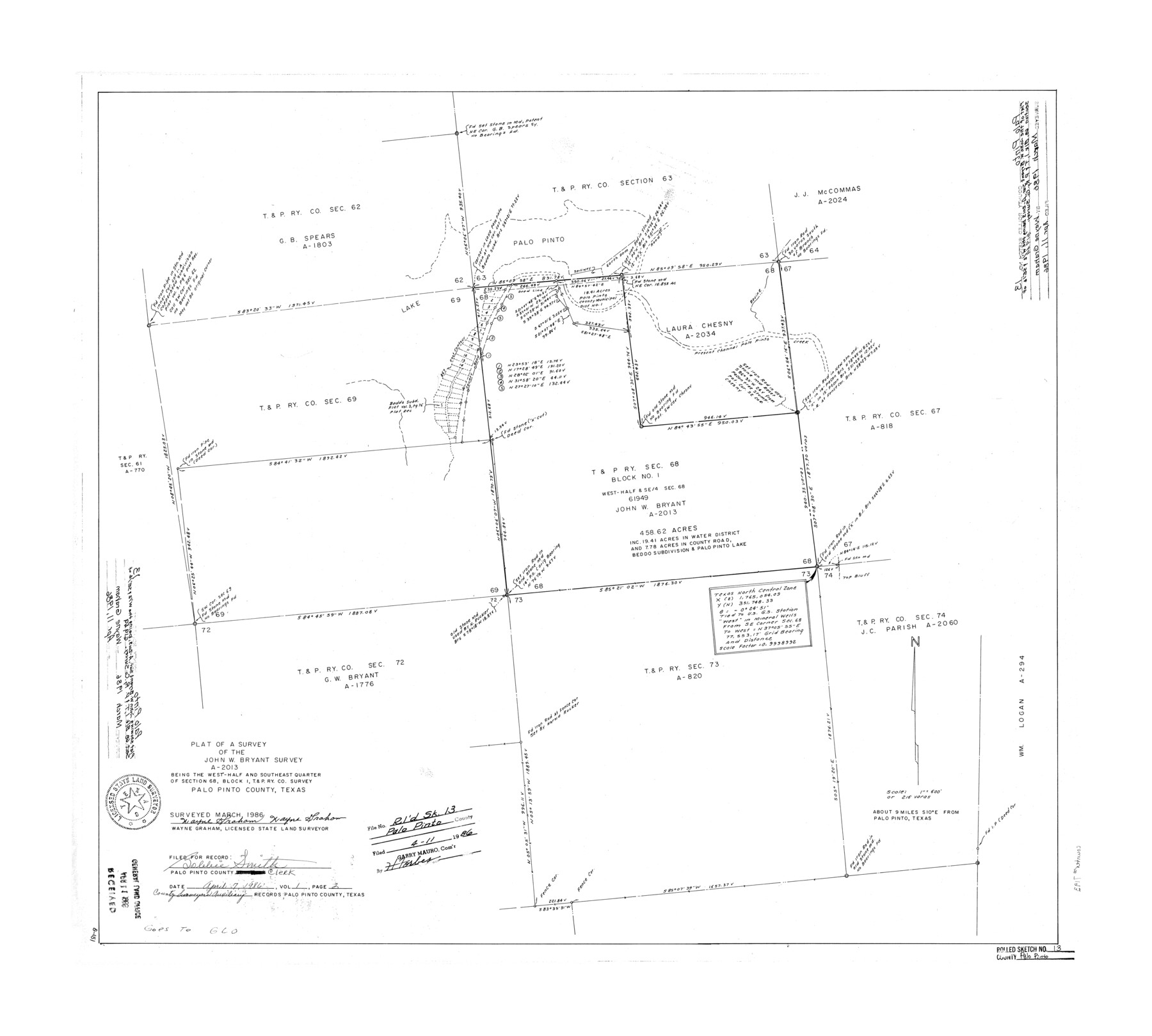 7193, Palo Pinto County Rolled Sketch 13, General Map Collection