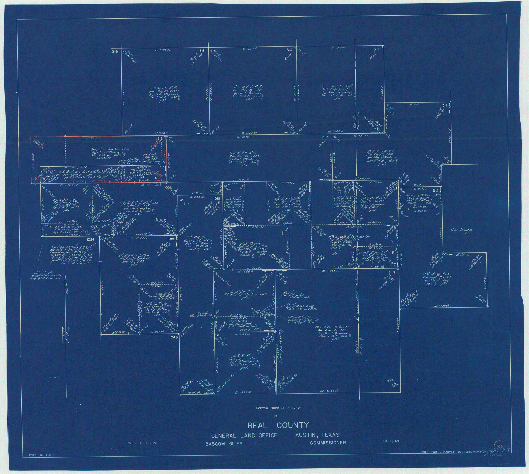 71930, Real County Working Sketch 38, General Map Collection