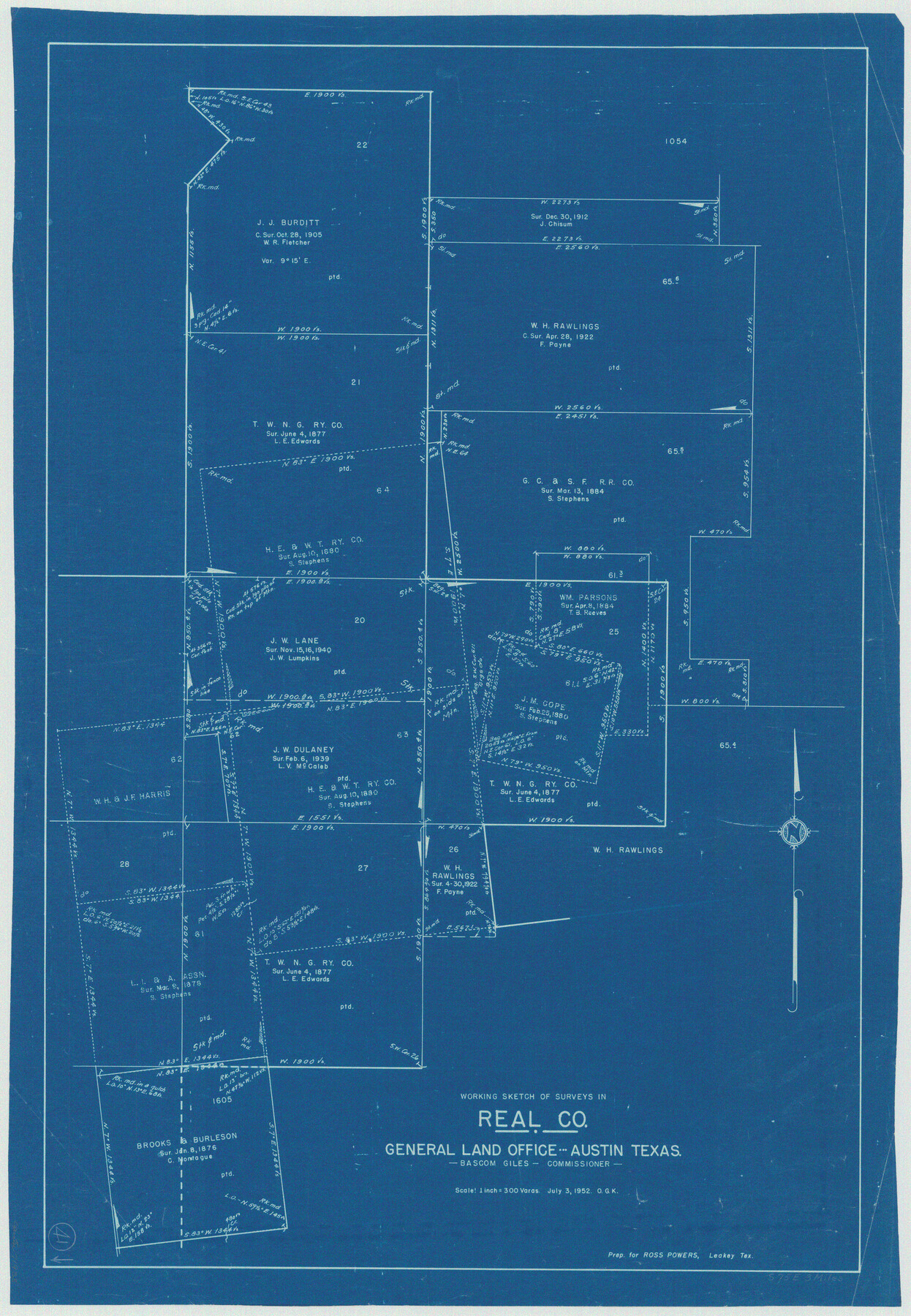 71933, Real County Working Sketch 41, General Map Collection