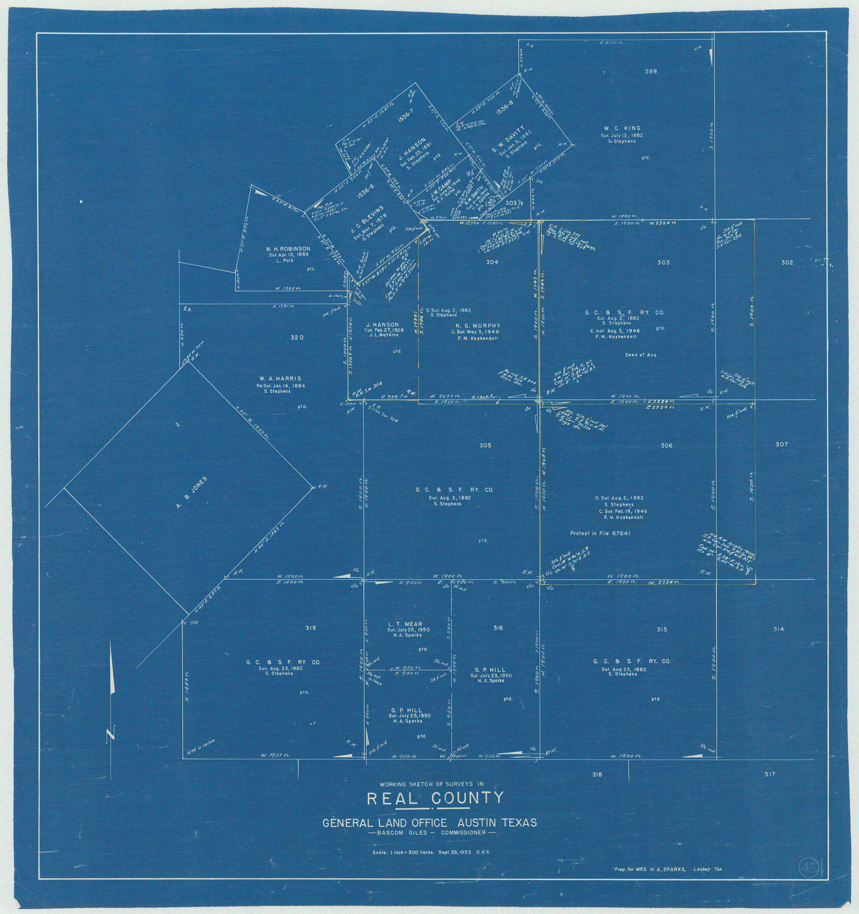 71935, Real County Working Sketch 43, General Map Collection