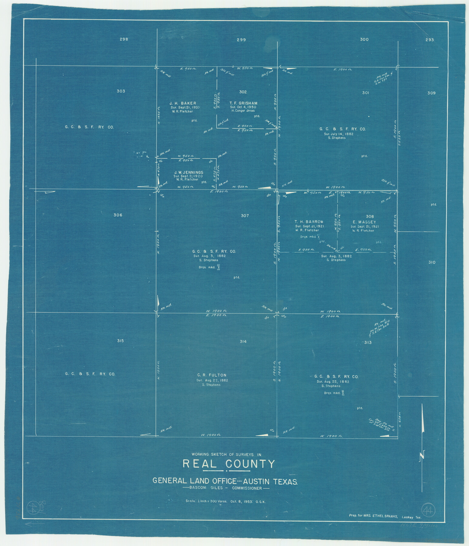 71936, Real County Working Sketch 44, General Map Collection