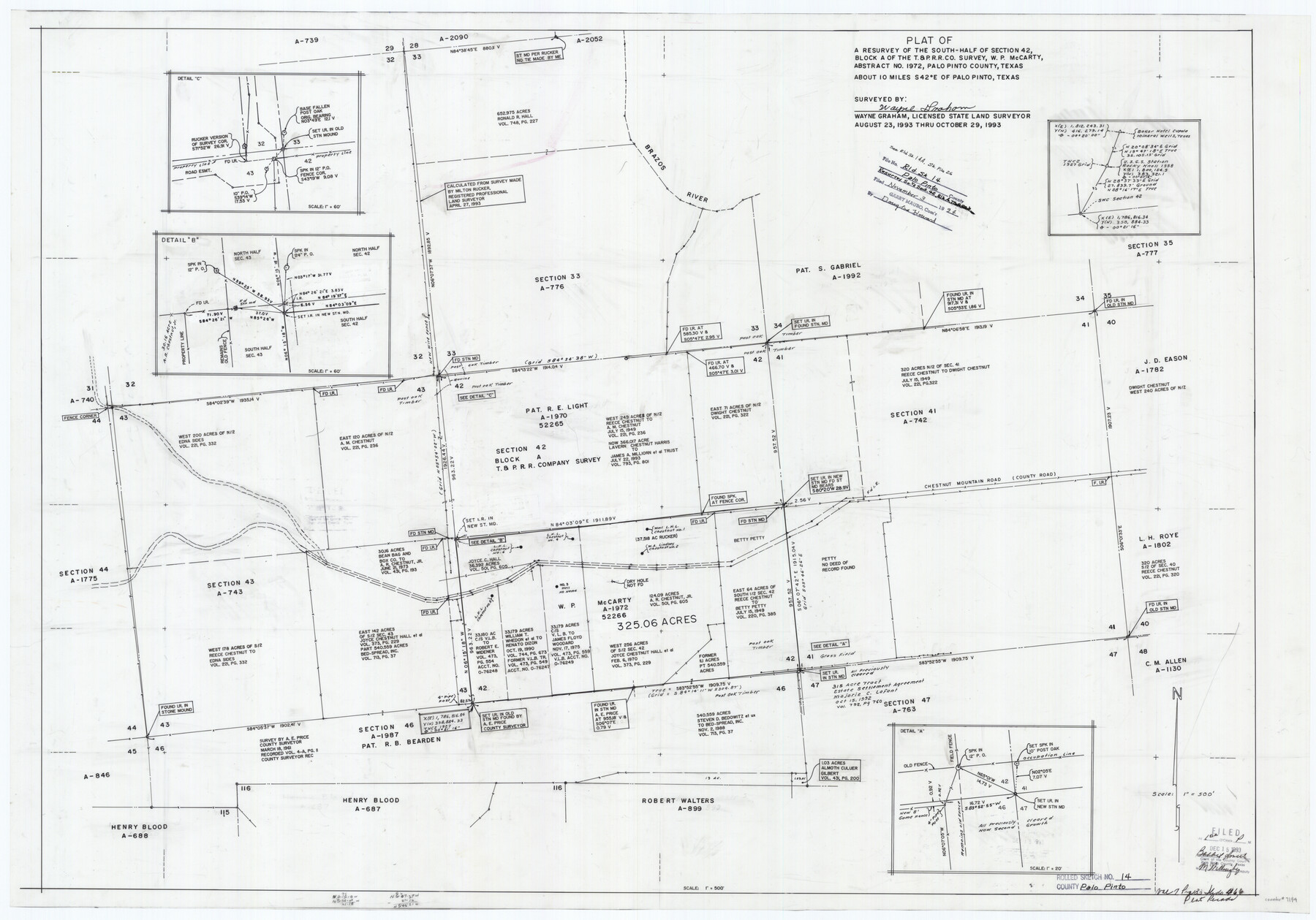 7194, Palo Pinto County Rolled Sketch 14, General Map Collection