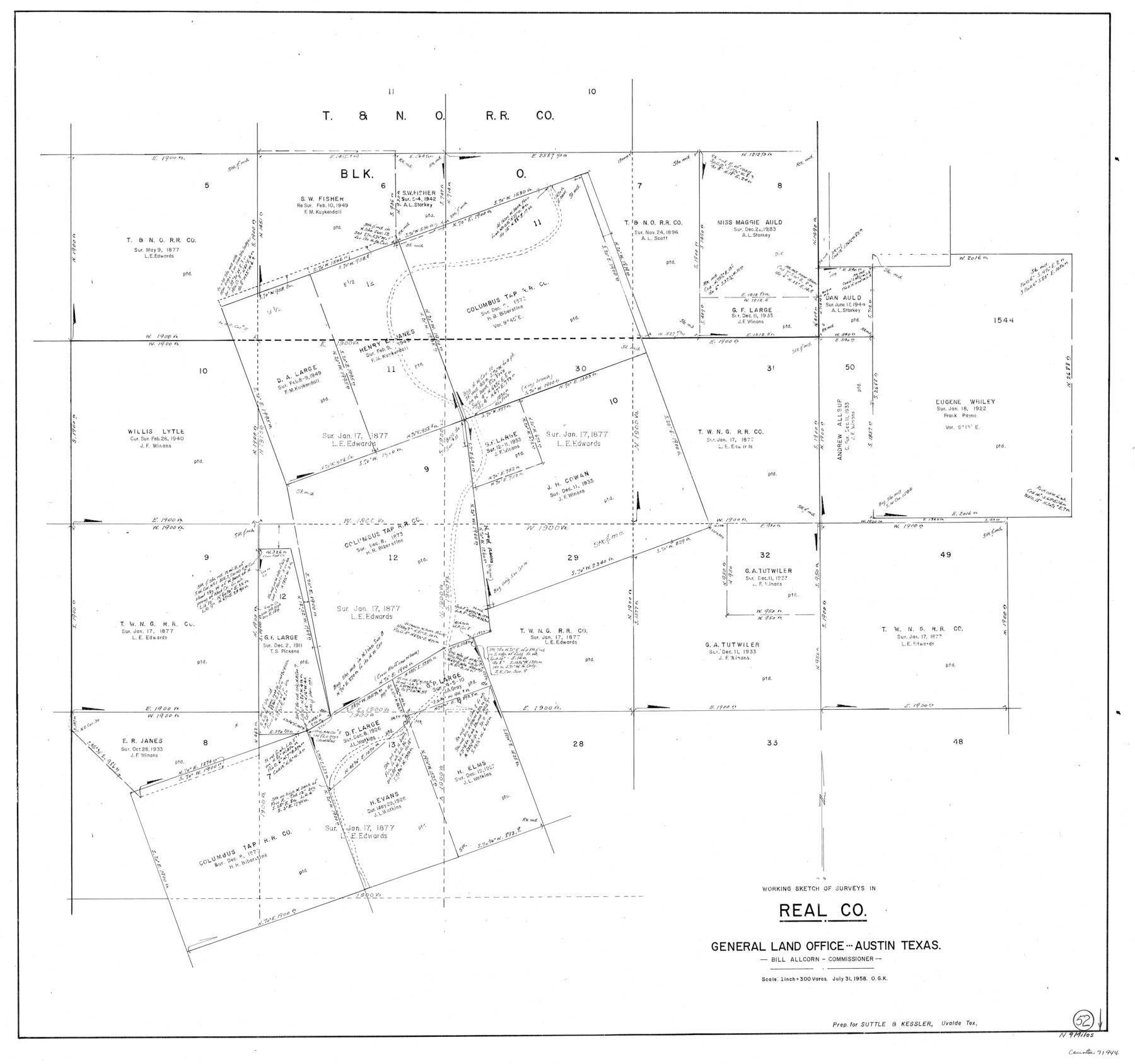 71944, Real County Working Sketch 52, General Map Collection