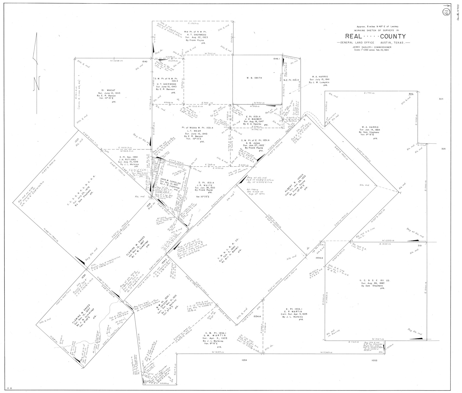 71953, Real County Working Sketch 61, General Map Collection