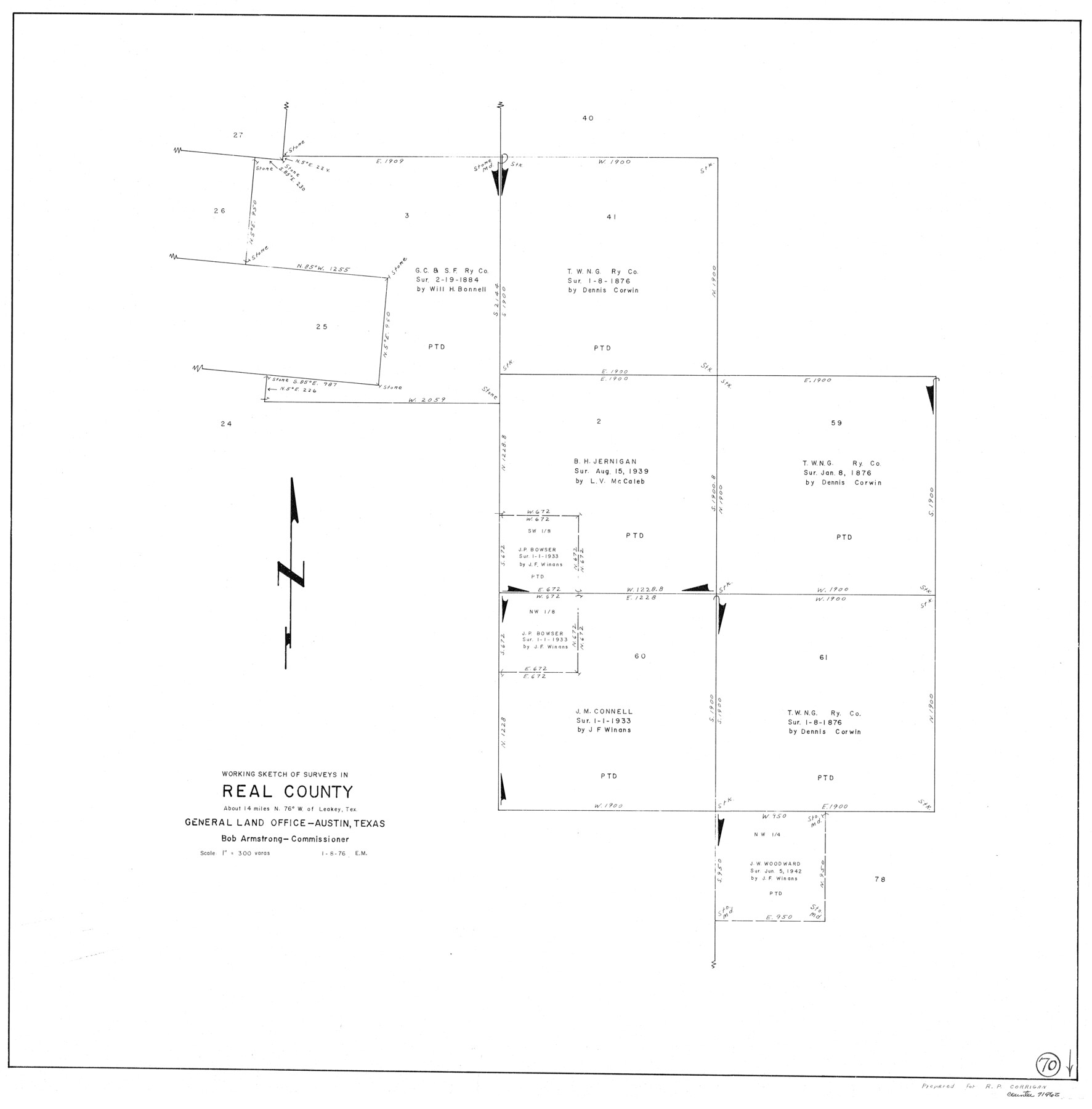 71962, Real County Working Sketch 70, General Map Collection