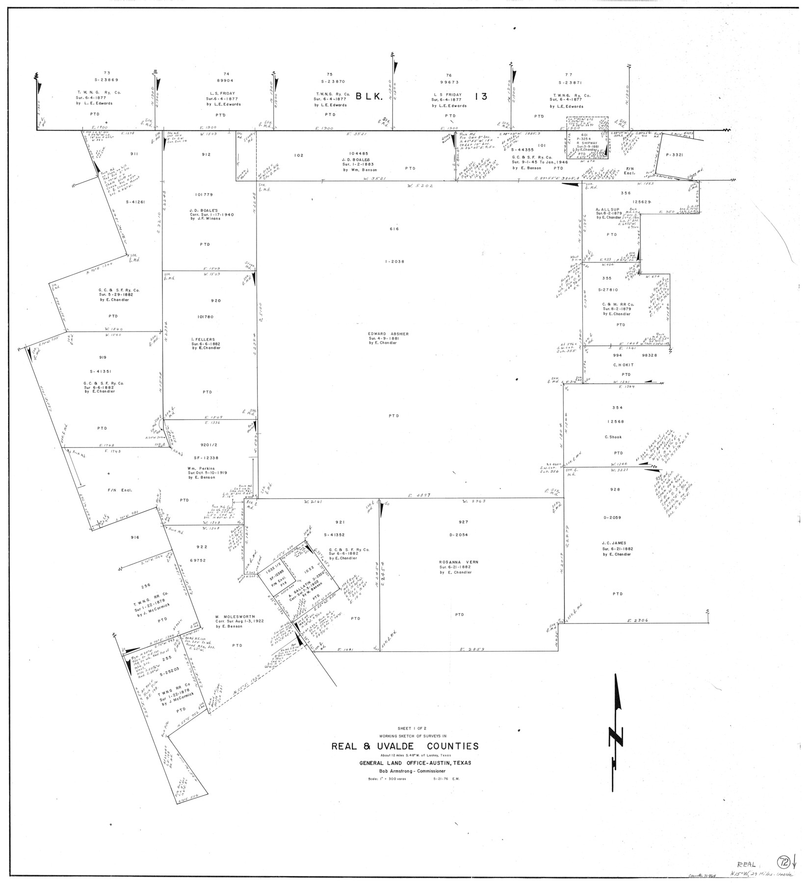 71964, Real County Working Sketch 72, General Map Collection