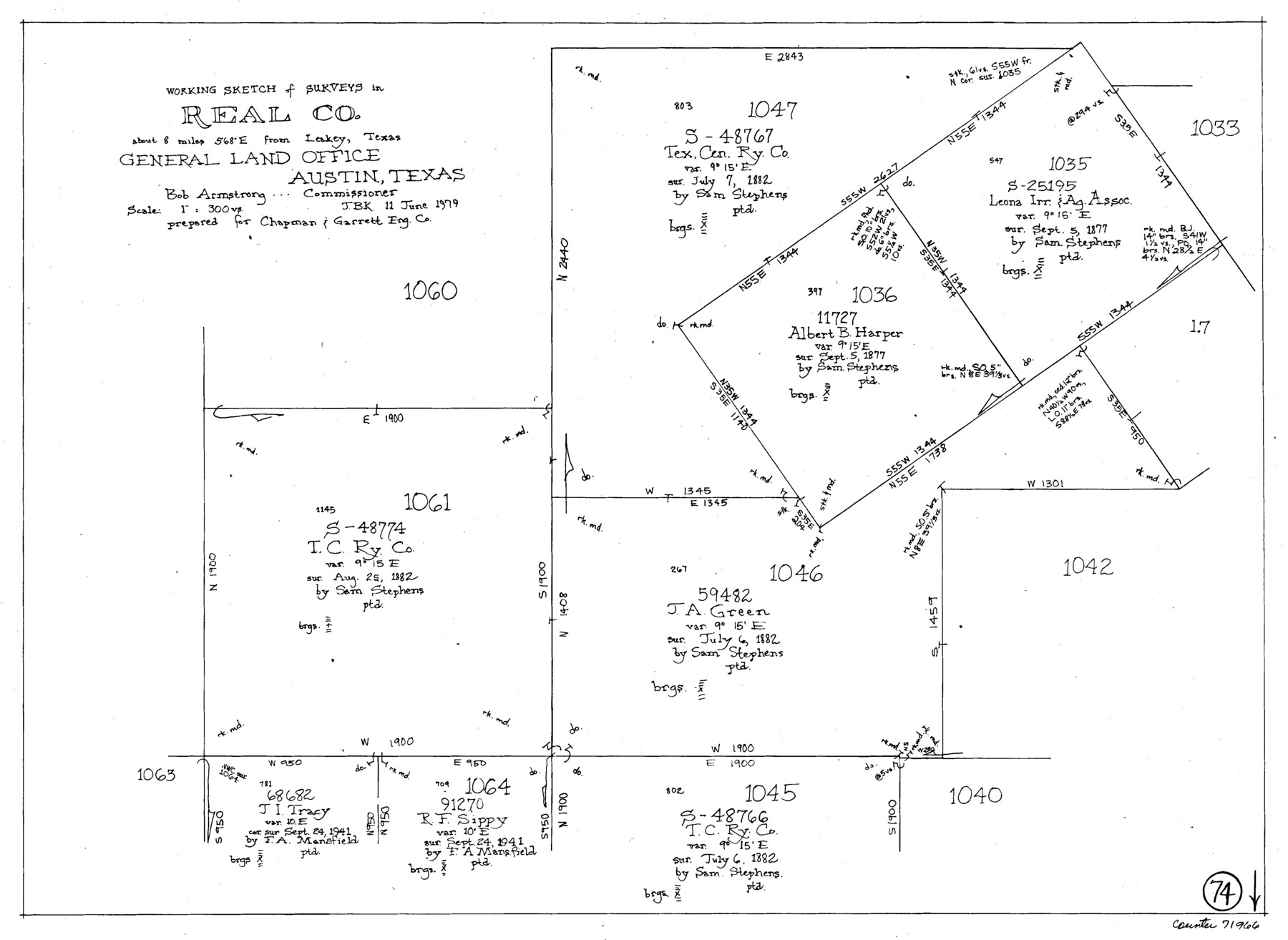 71966, Real County Working Sketch 74, General Map Collection