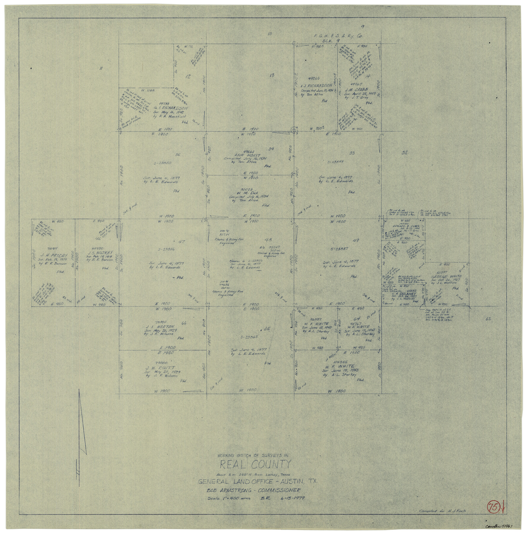 71967, Real County Working Sketch 75, General Map Collection