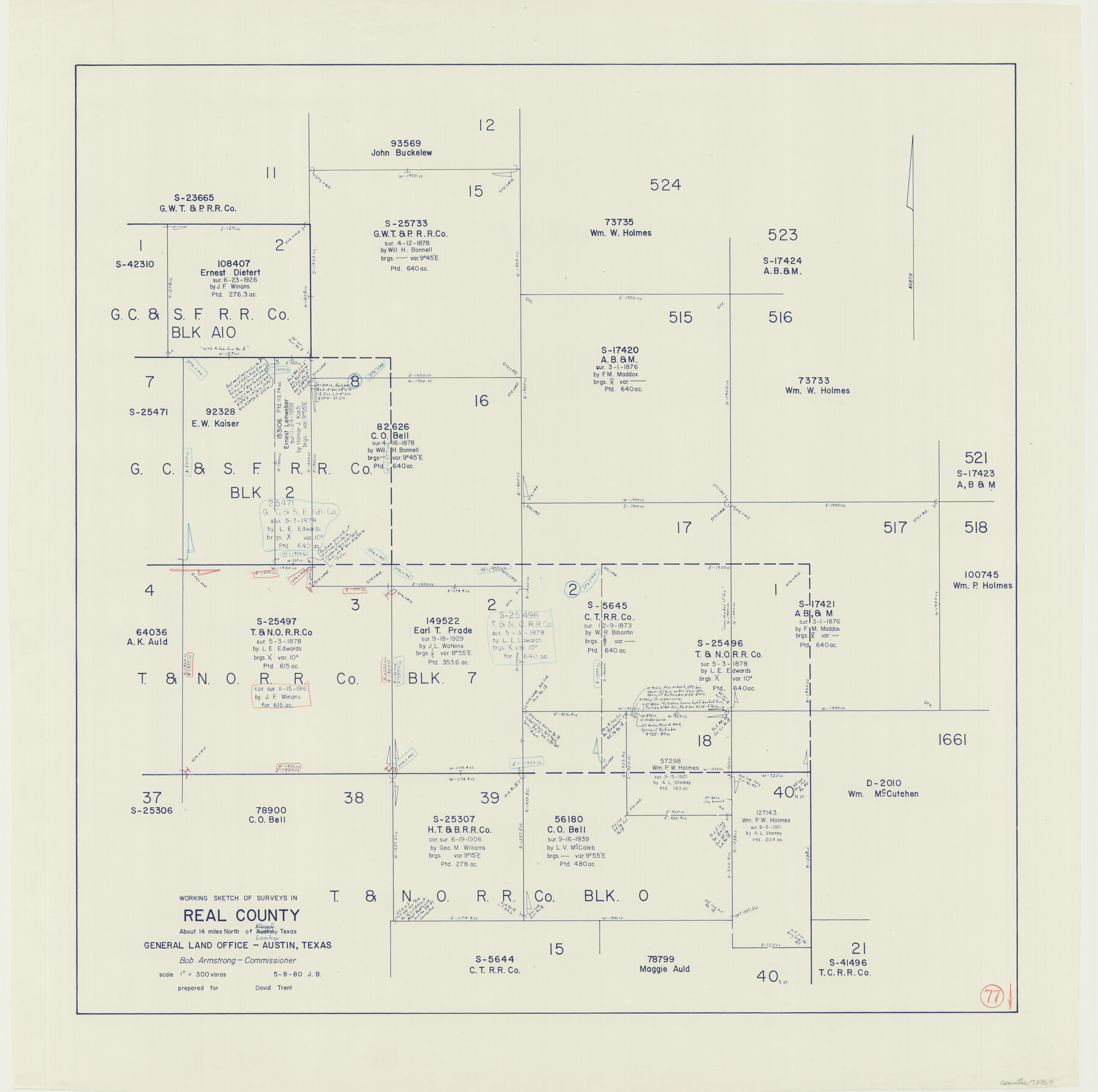 71969, Real County Working Sketch 77, General Map Collection