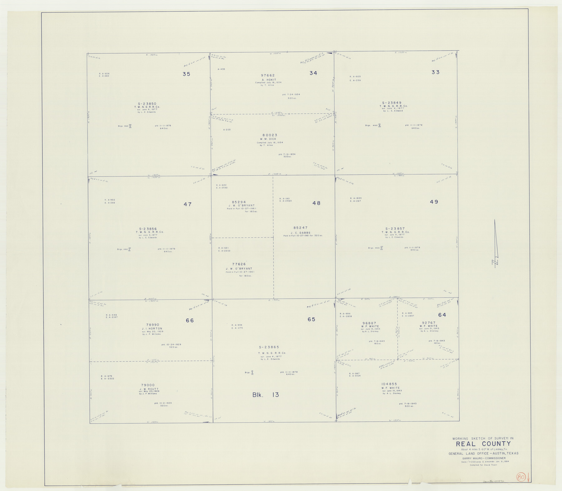 71972, Real County Working Sketch 80, General Map Collection