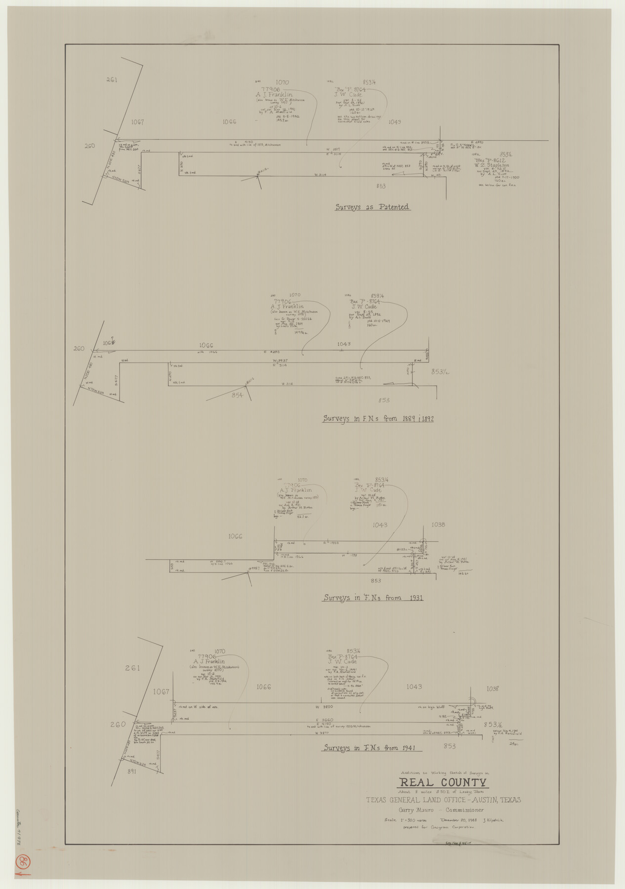 71978, Real County Working Sketch 86, General Map Collection