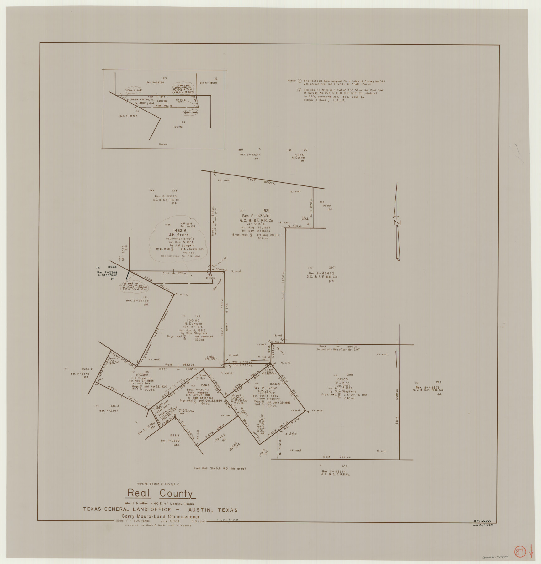 71979, Real County Working Sketch 87, General Map Collection