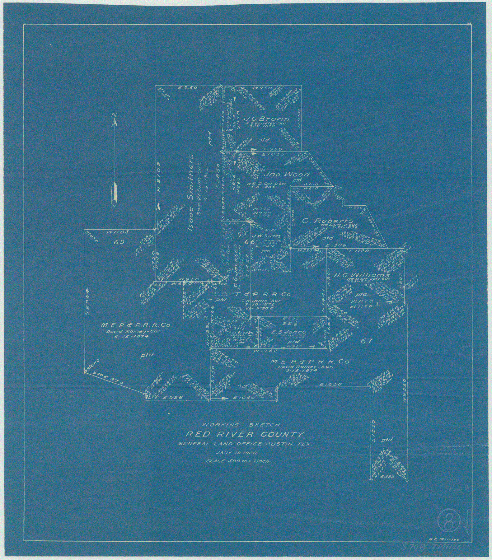 71991, Red River County Working Sketch 8, General Map Collection