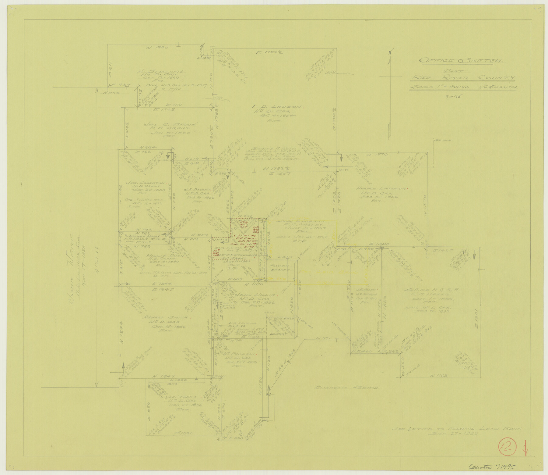 71995, Red River County Working Sketch 12, General Map Collection