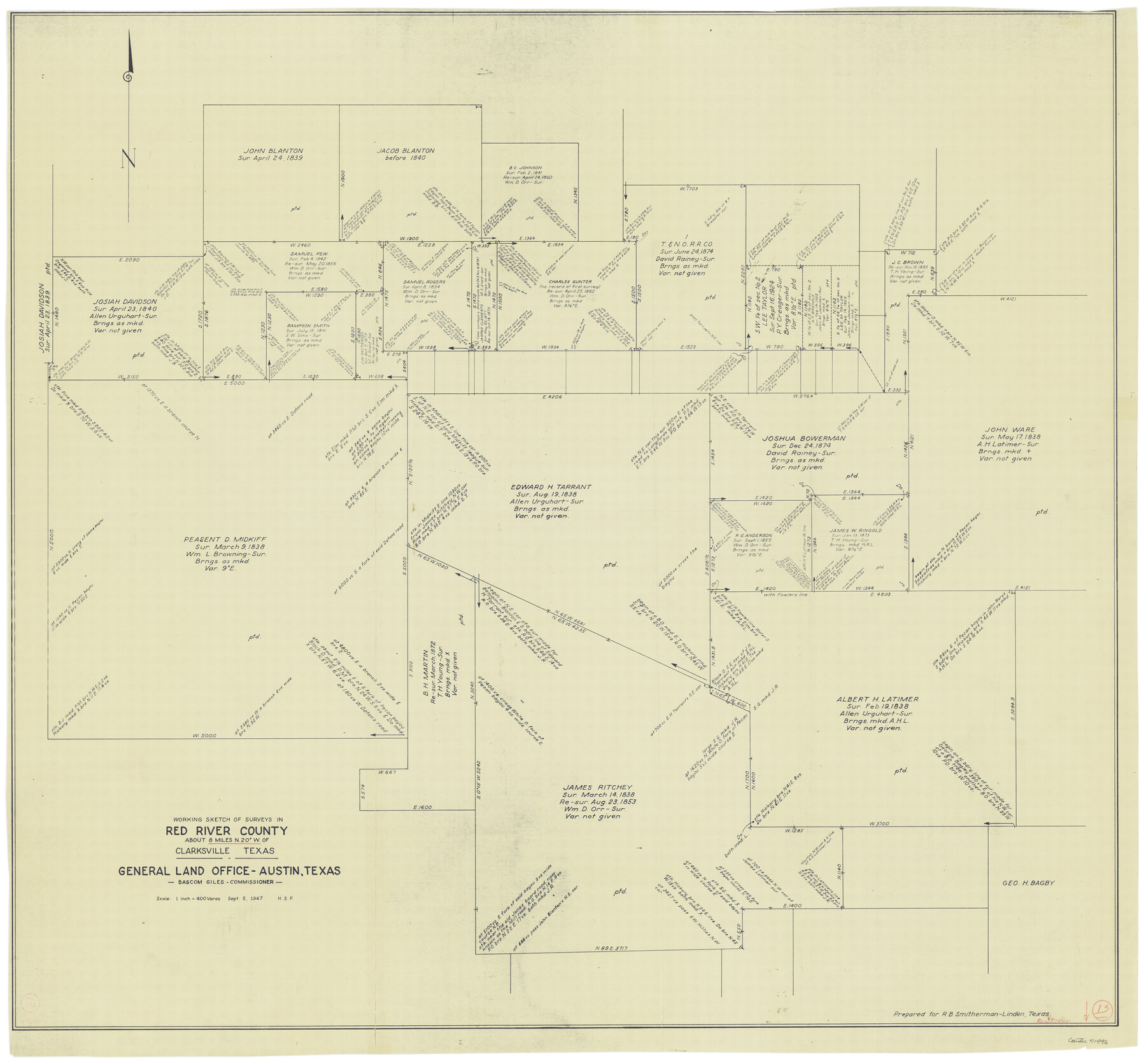 71996, Red River County Working Sketch 13, General Map Collection
