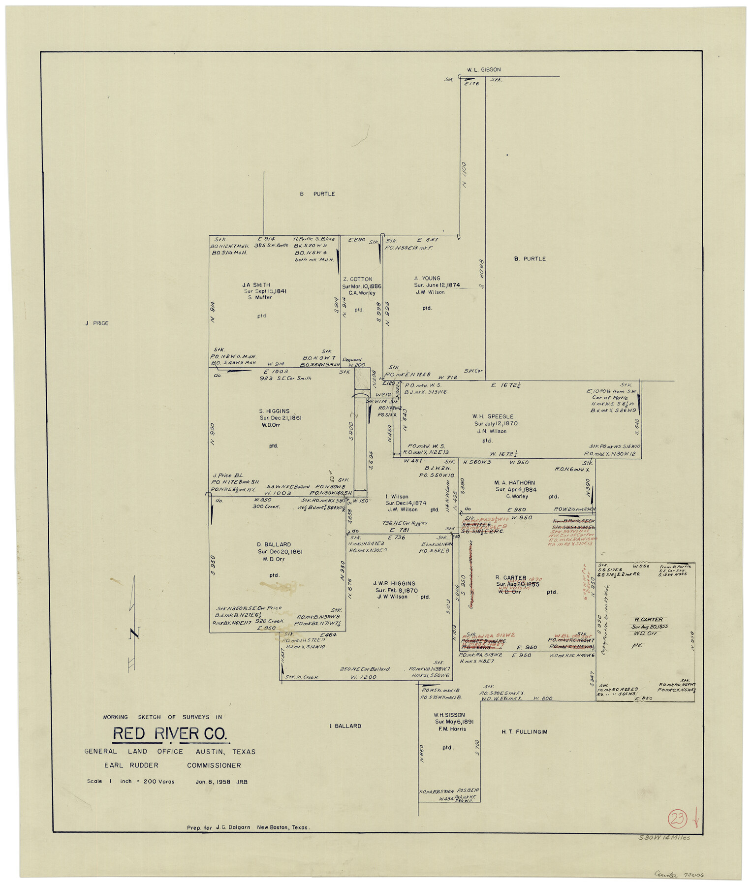 72006, Red River County Working Sketch 23, General Map Collection
