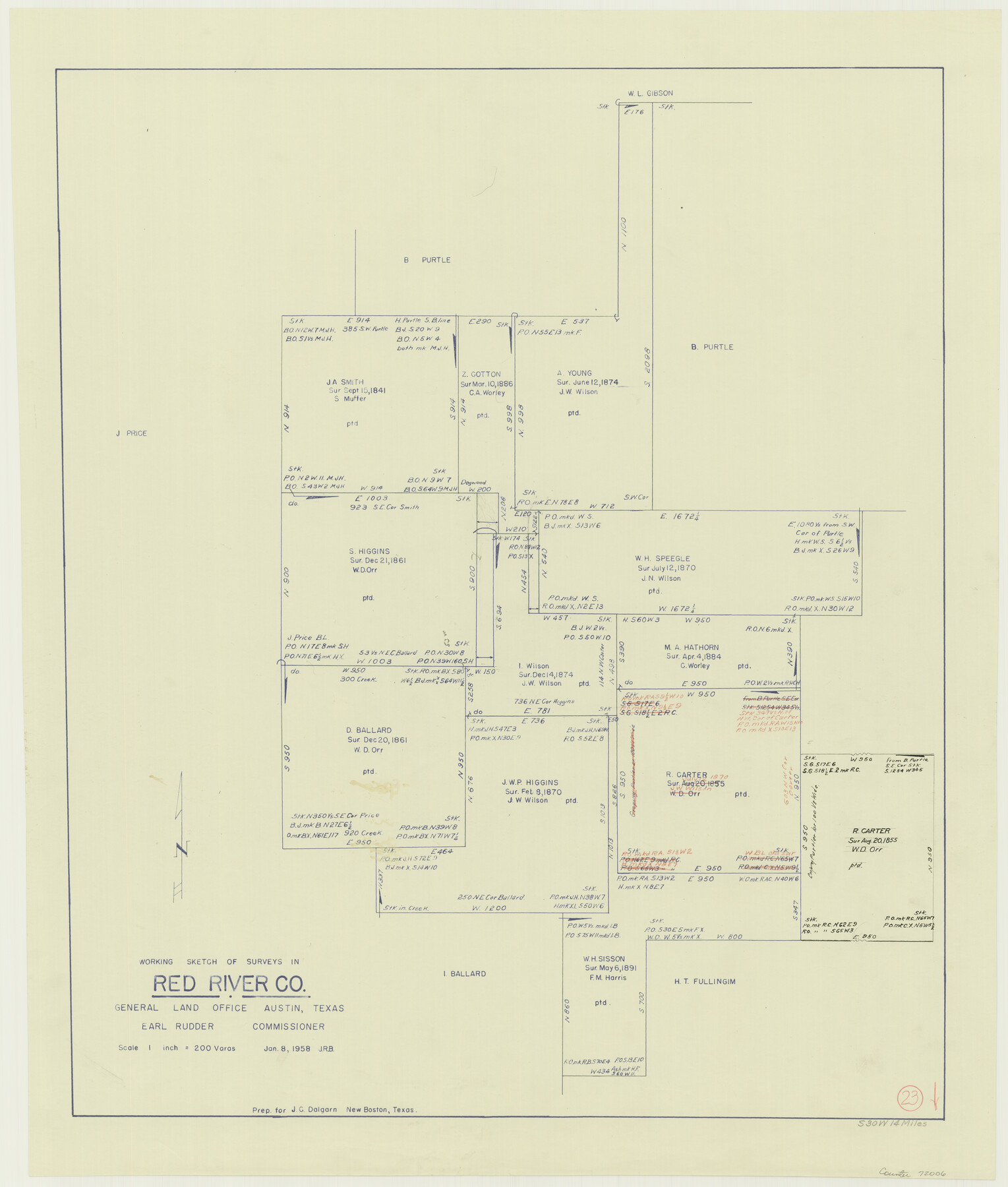 72006, Red River County Working Sketch 23, General Map Collection
