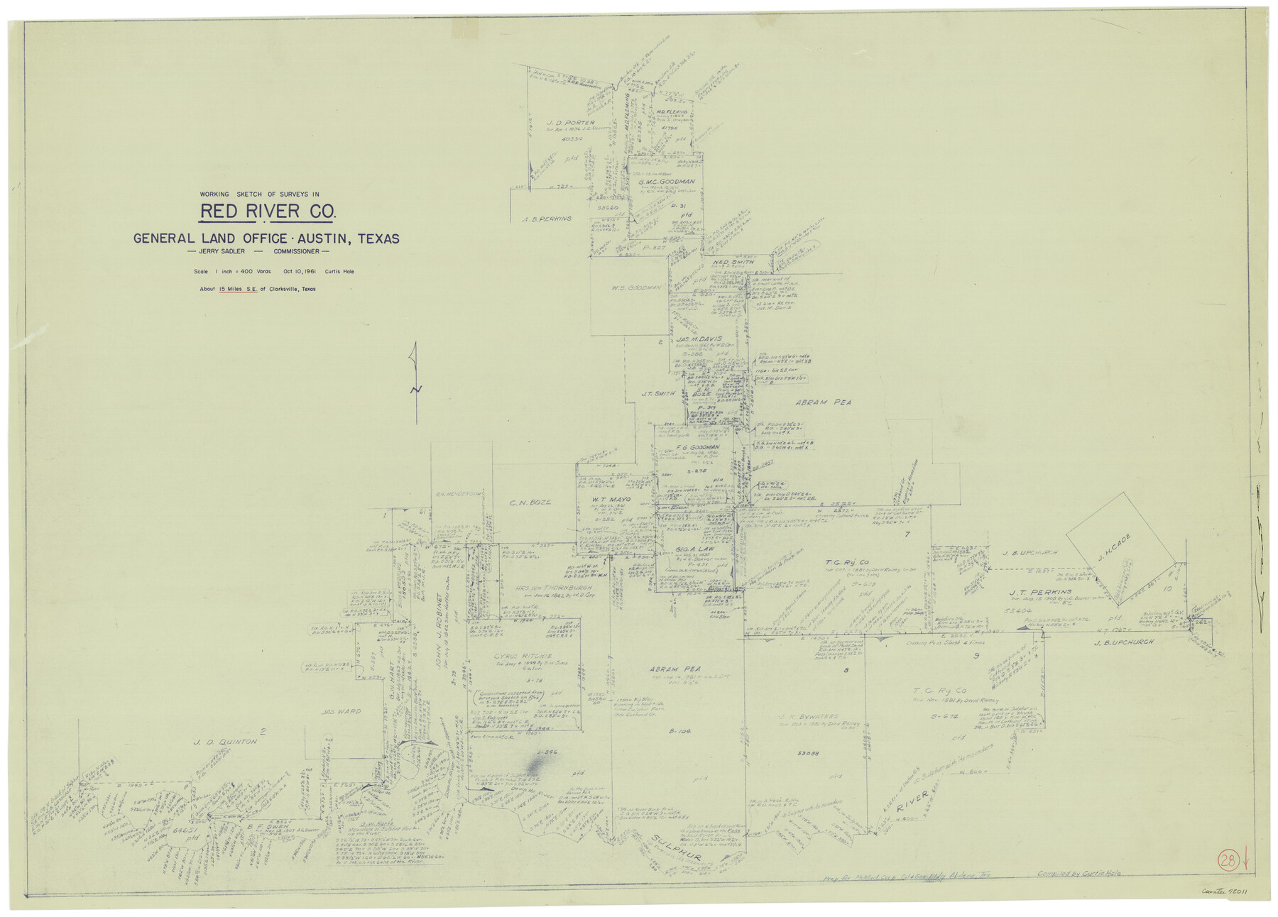 72011, Red River County Working Sketch 28, General Map Collection

