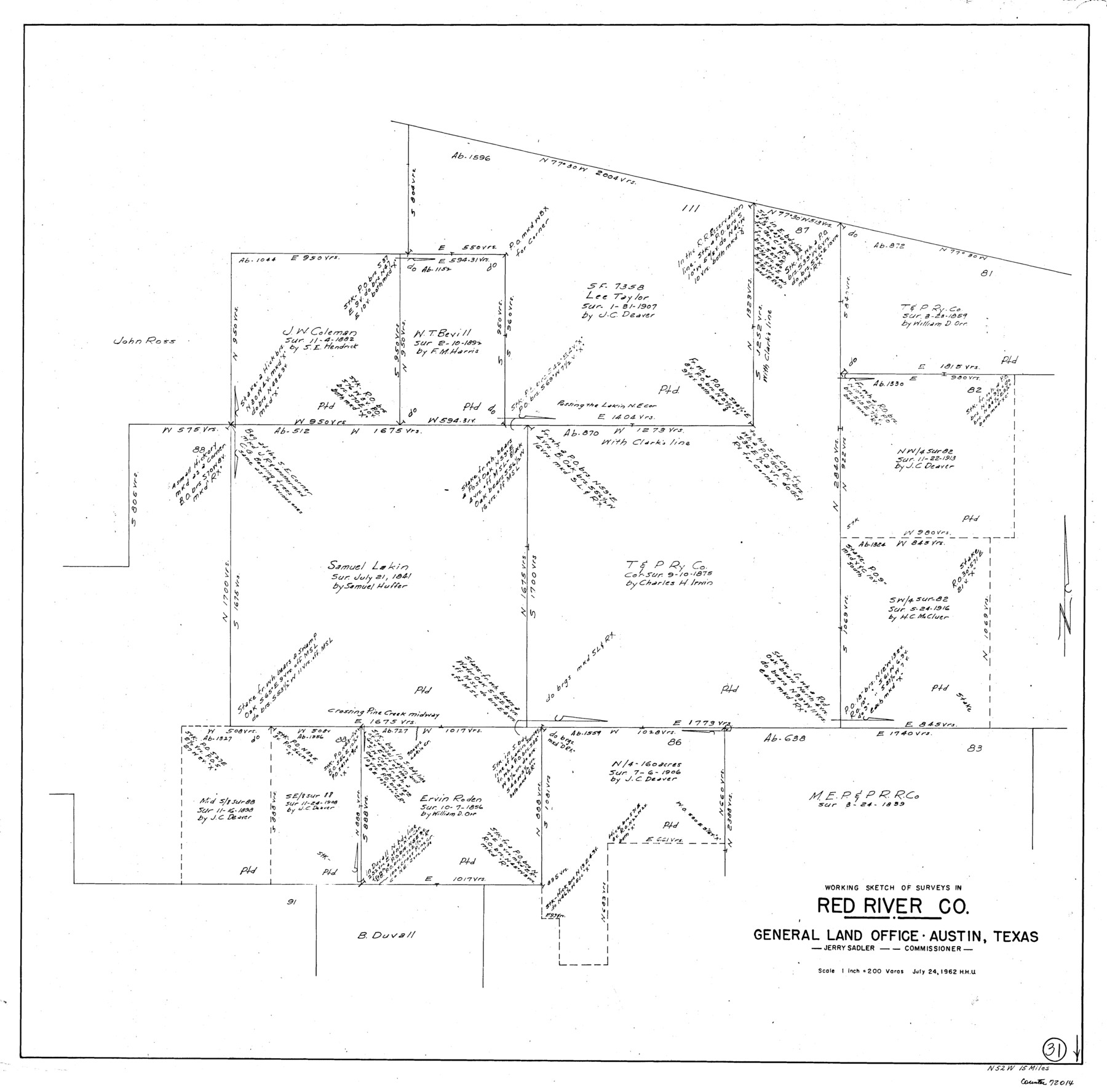 72014, Red River County Working Sketch 31, General Map Collection