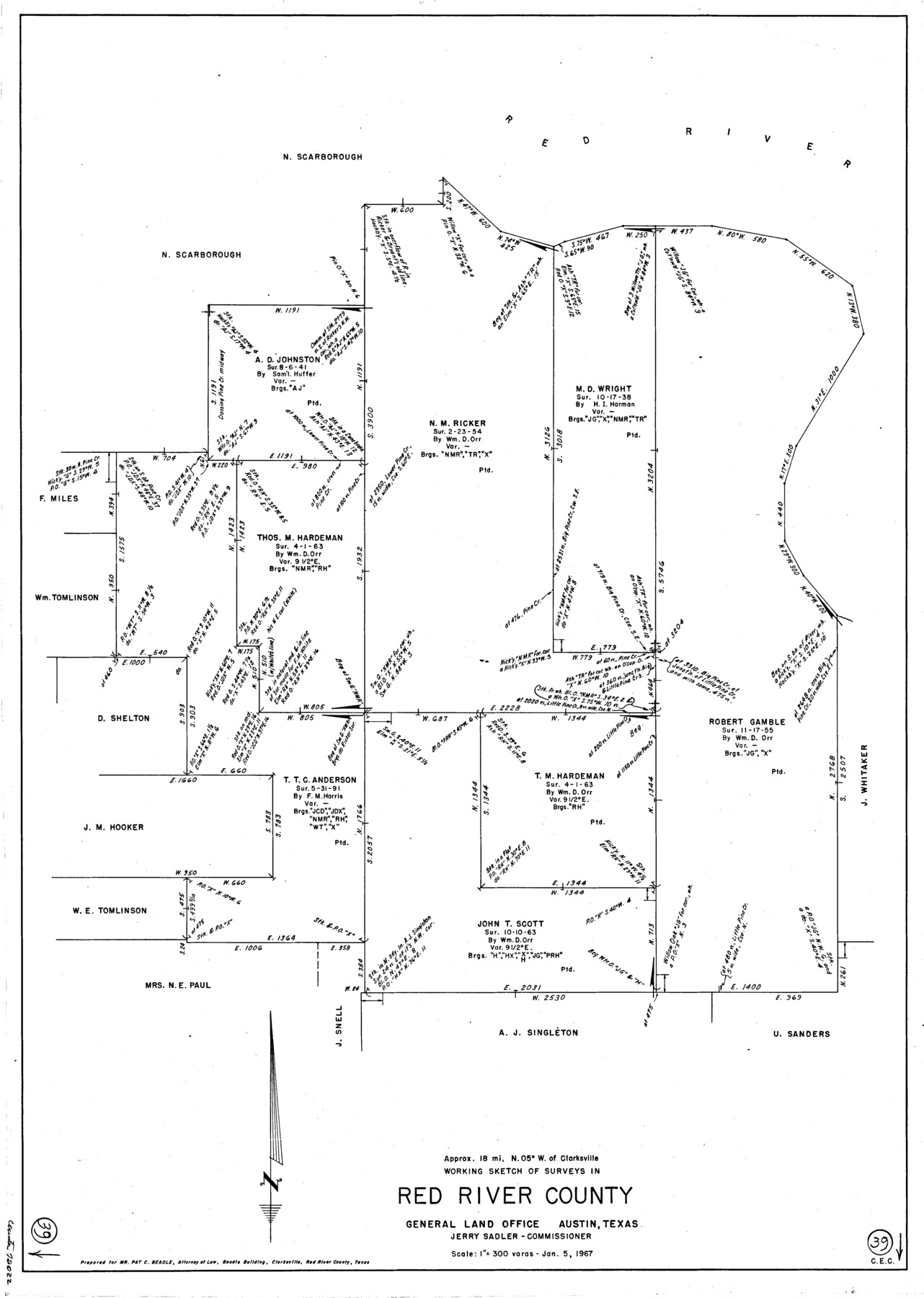 72022, Red River County Working Sketch 39, General Map Collection