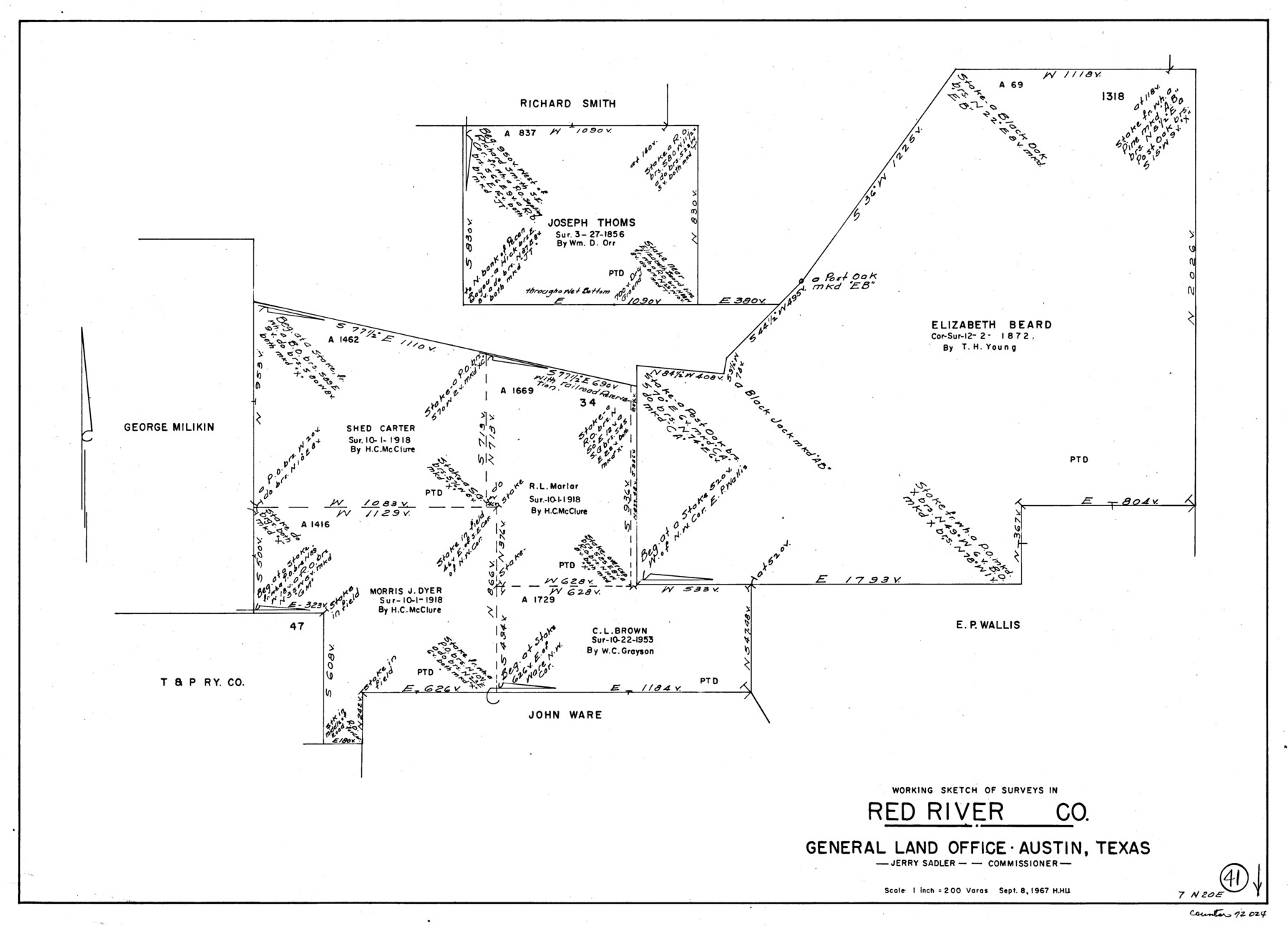 72024, Red River County Working Sketch 41, General Map Collection