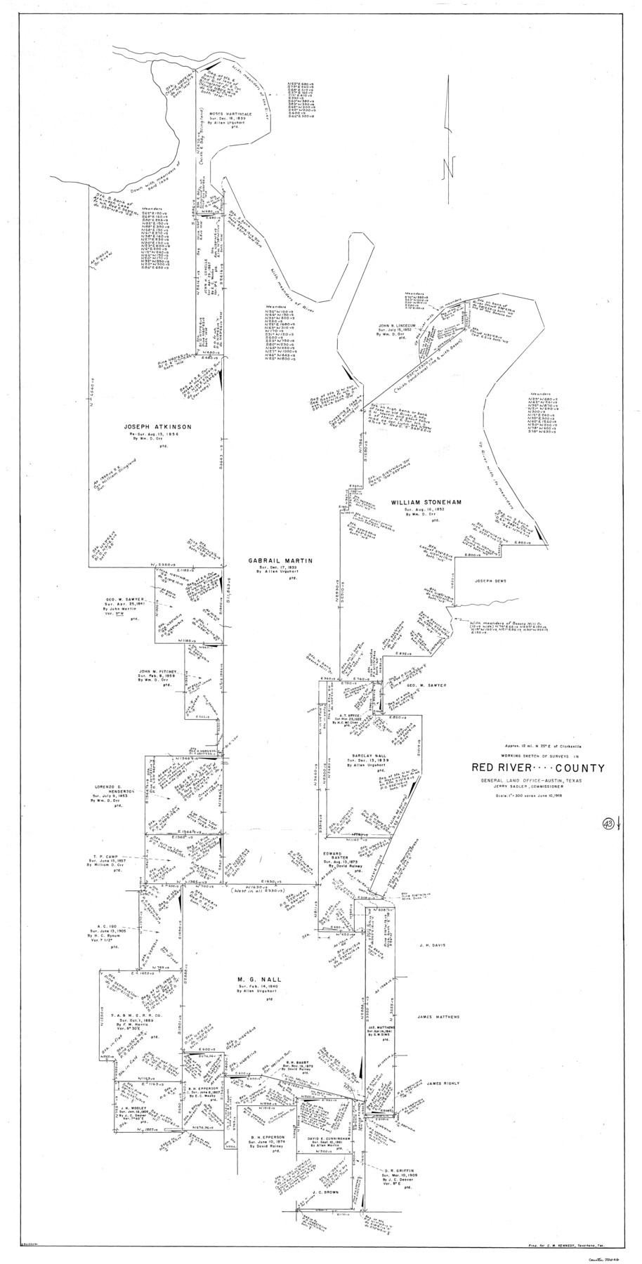 72026, Red River County Working Sketch 43, General Map Collection