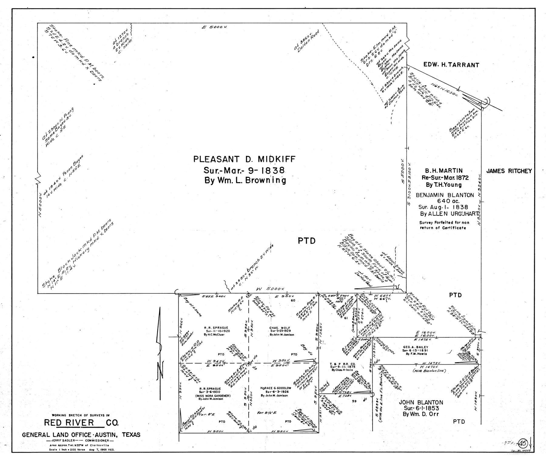 72028, Red River County Working Sketch 45, General Map Collection