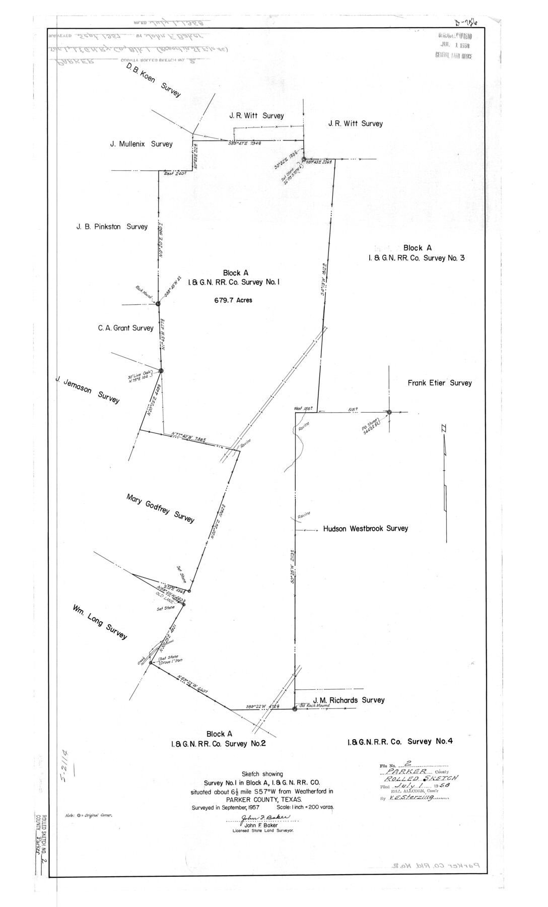 7203, Parker County Rolled Sketch 2, General Map Collection