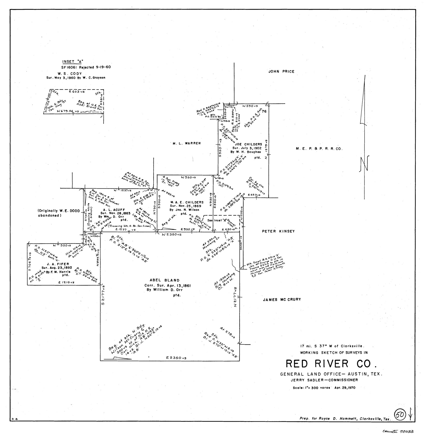 72033, Red River County Working Sketch 50, General Map Collection