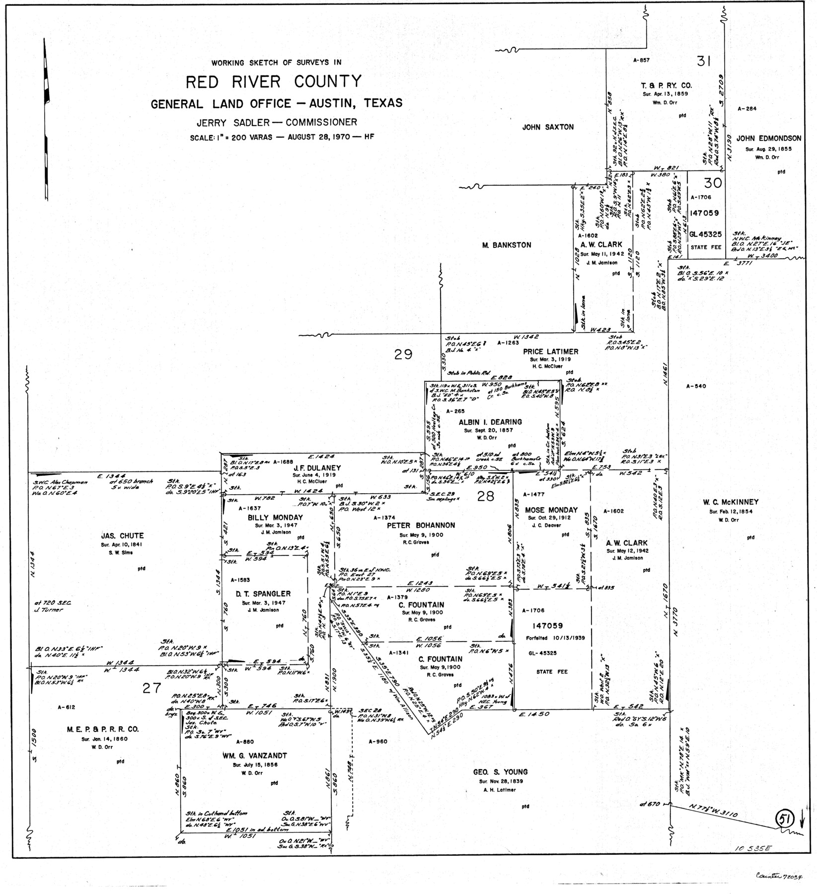 72034, Red River County Working Sketch 51, General Map Collection