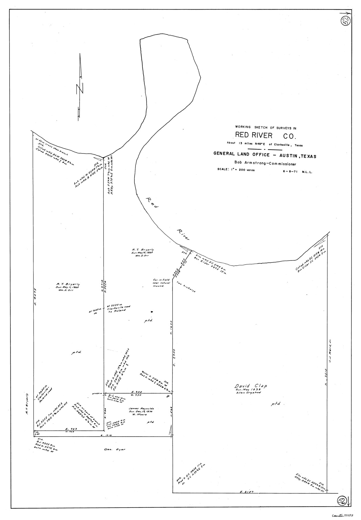 72035, Red River County Working Sketch 52, General Map Collection