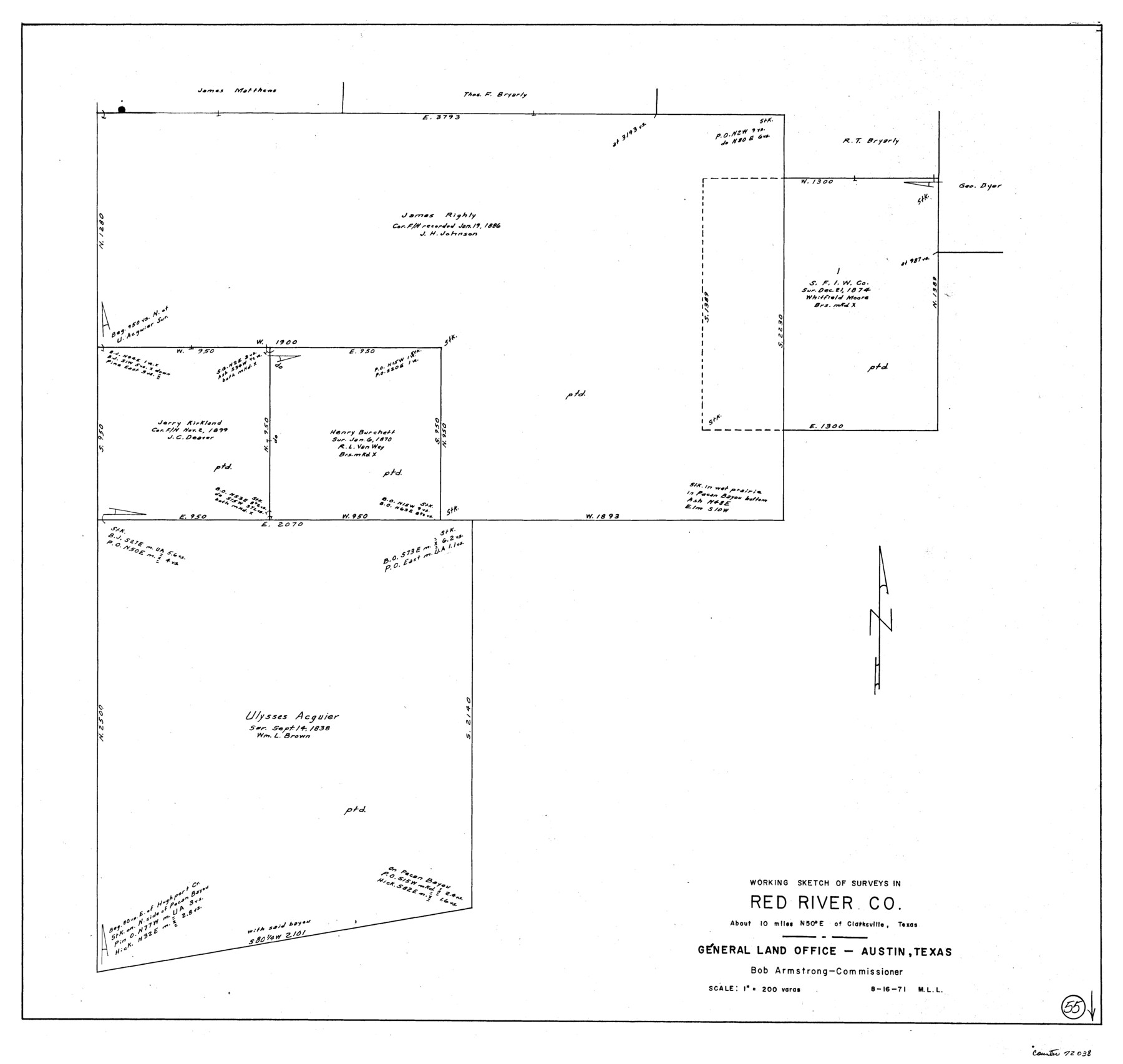 72038, Red River County Working Sketch 55, General Map Collection