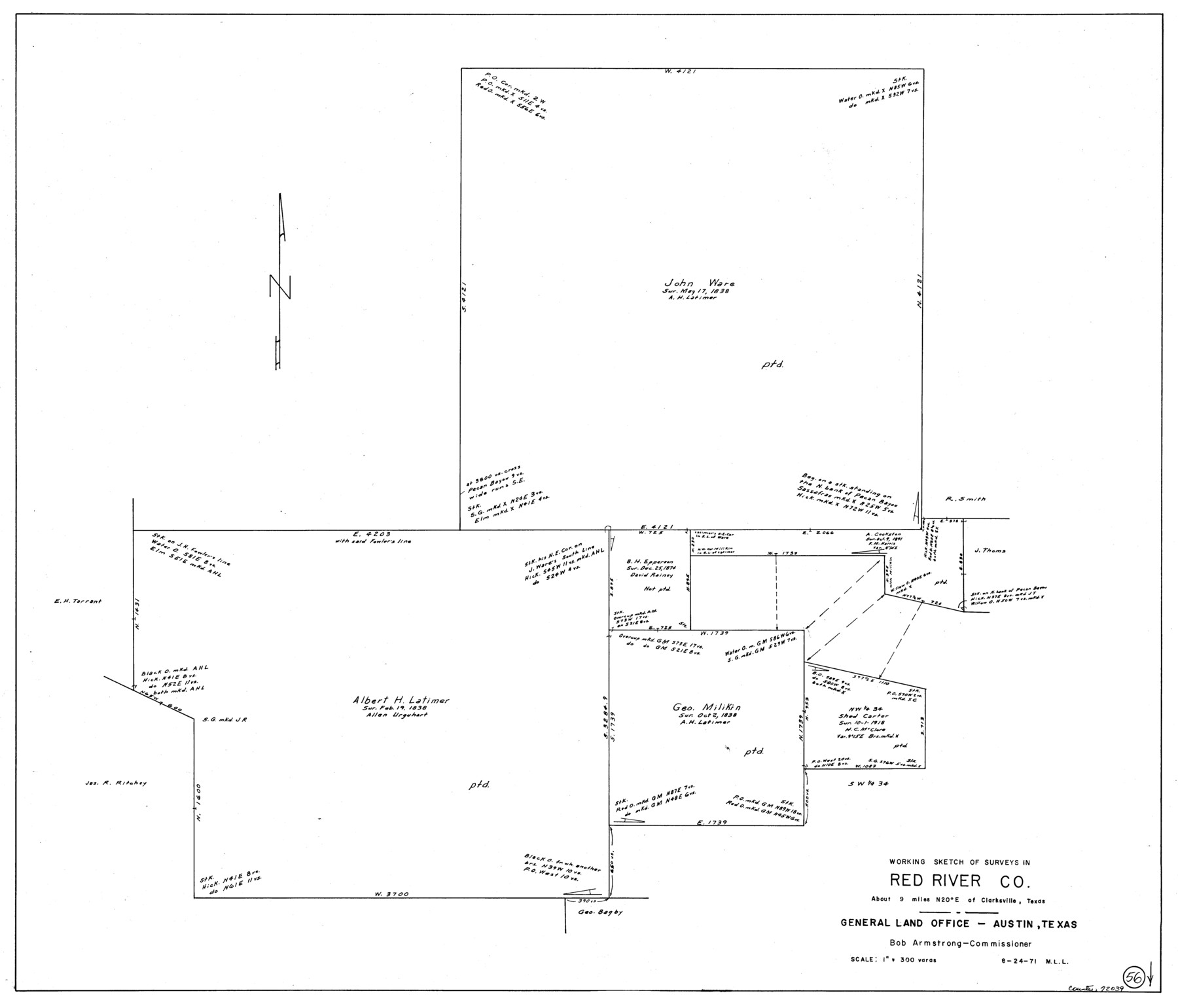 72039, Red River County Working Sketch 56, General Map Collection