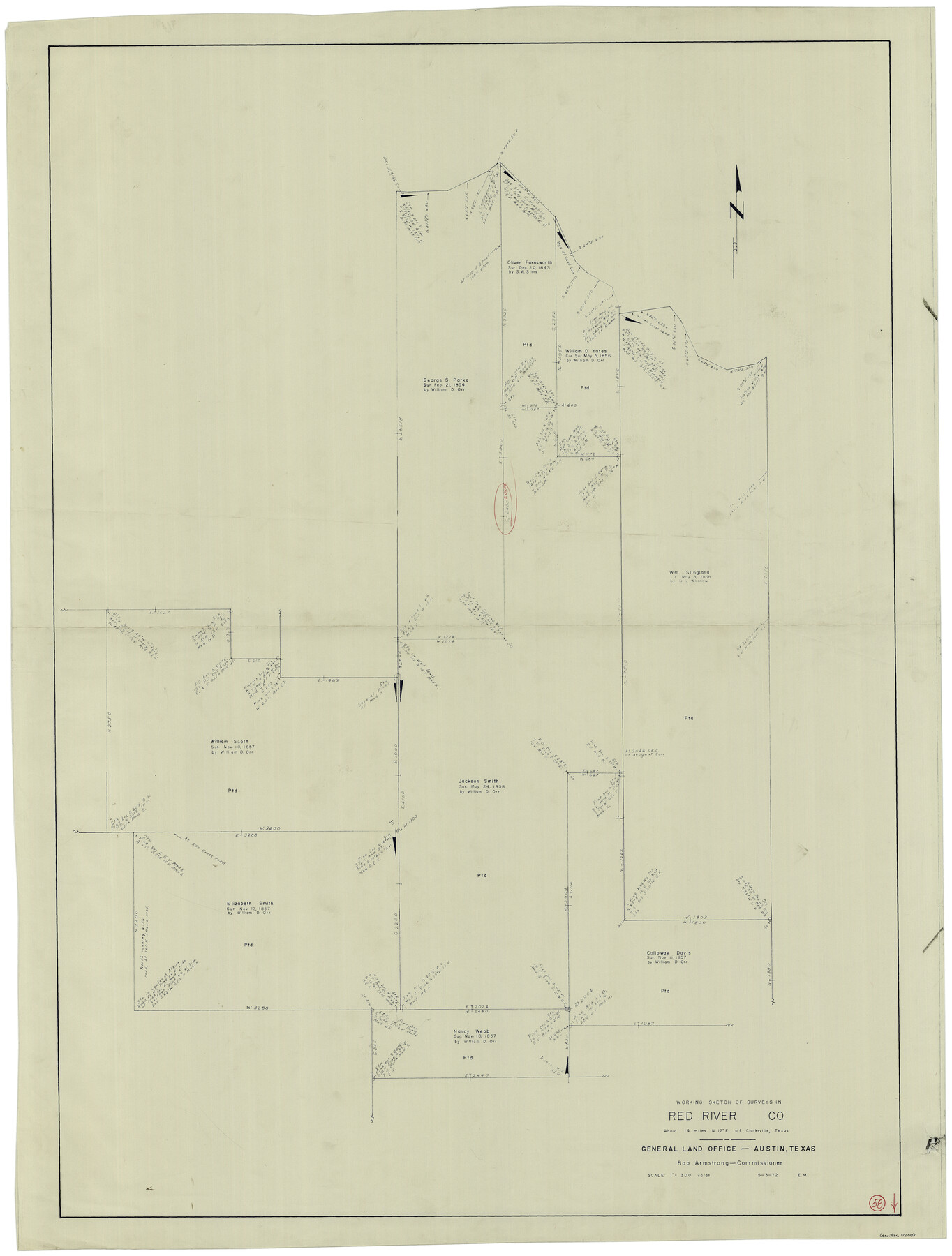 72041, Red River County Working Sketch 58, General Map Collection
