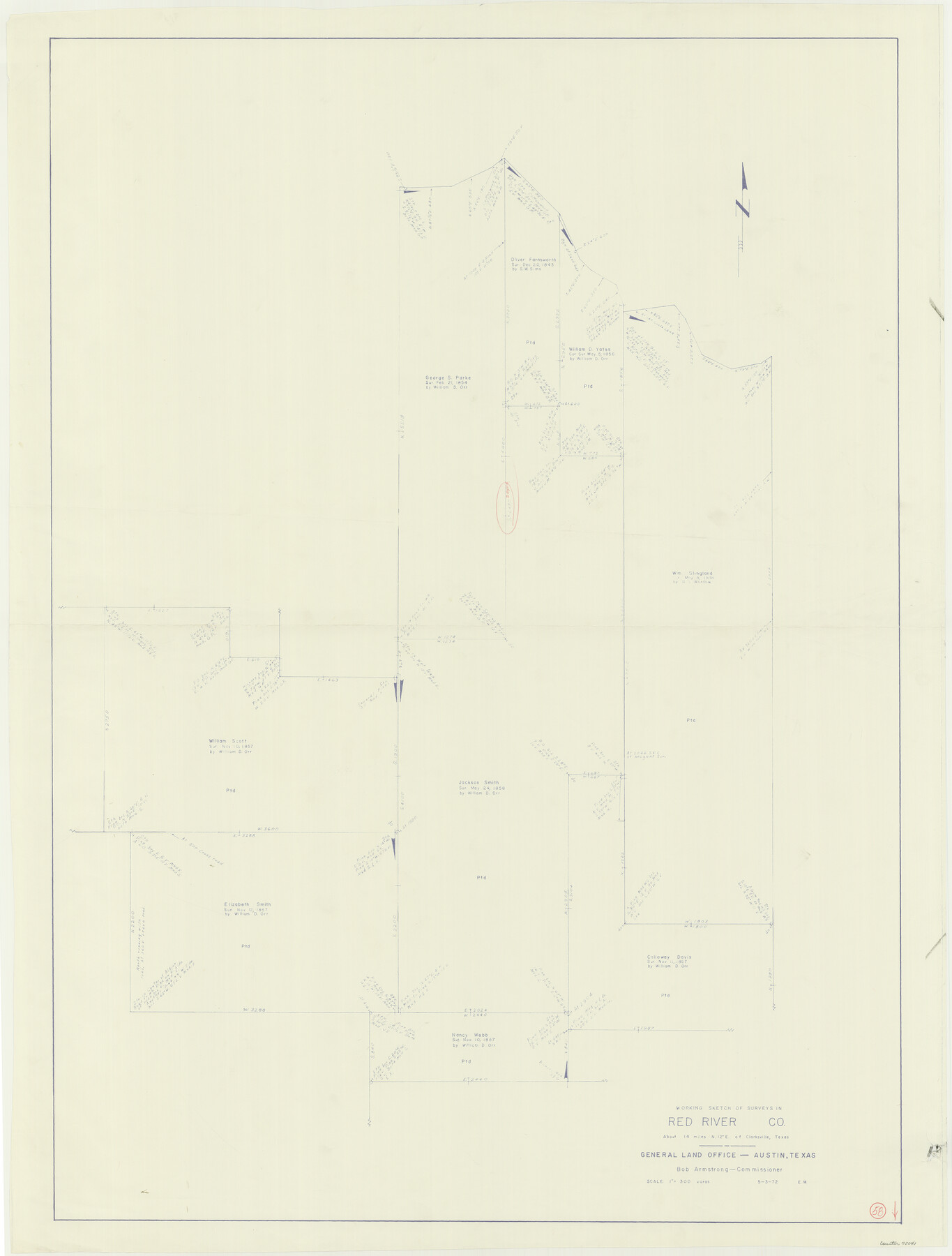 72041, Red River County Working Sketch 58, General Map Collection