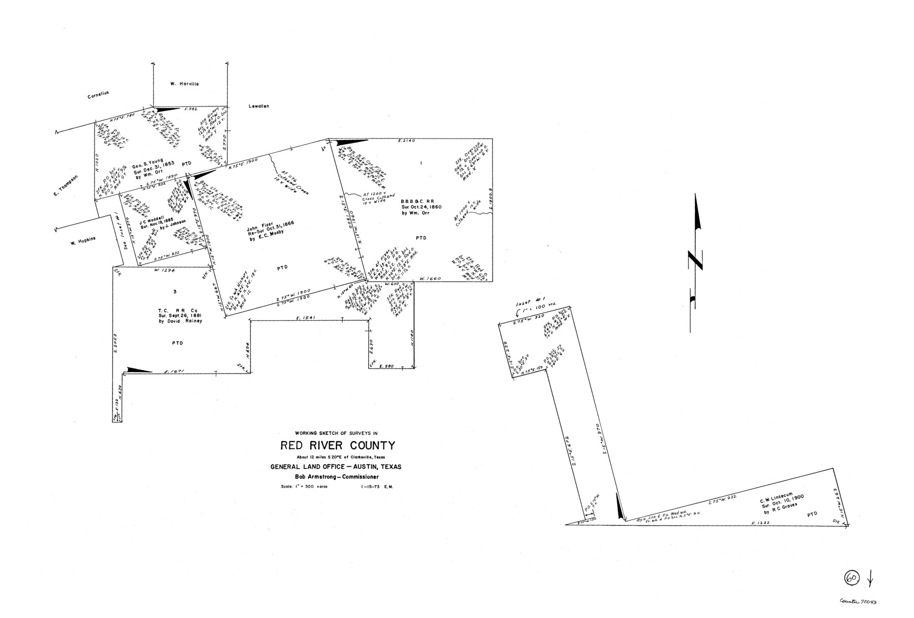 72043, Red River County Working Sketch 60, General Map Collection