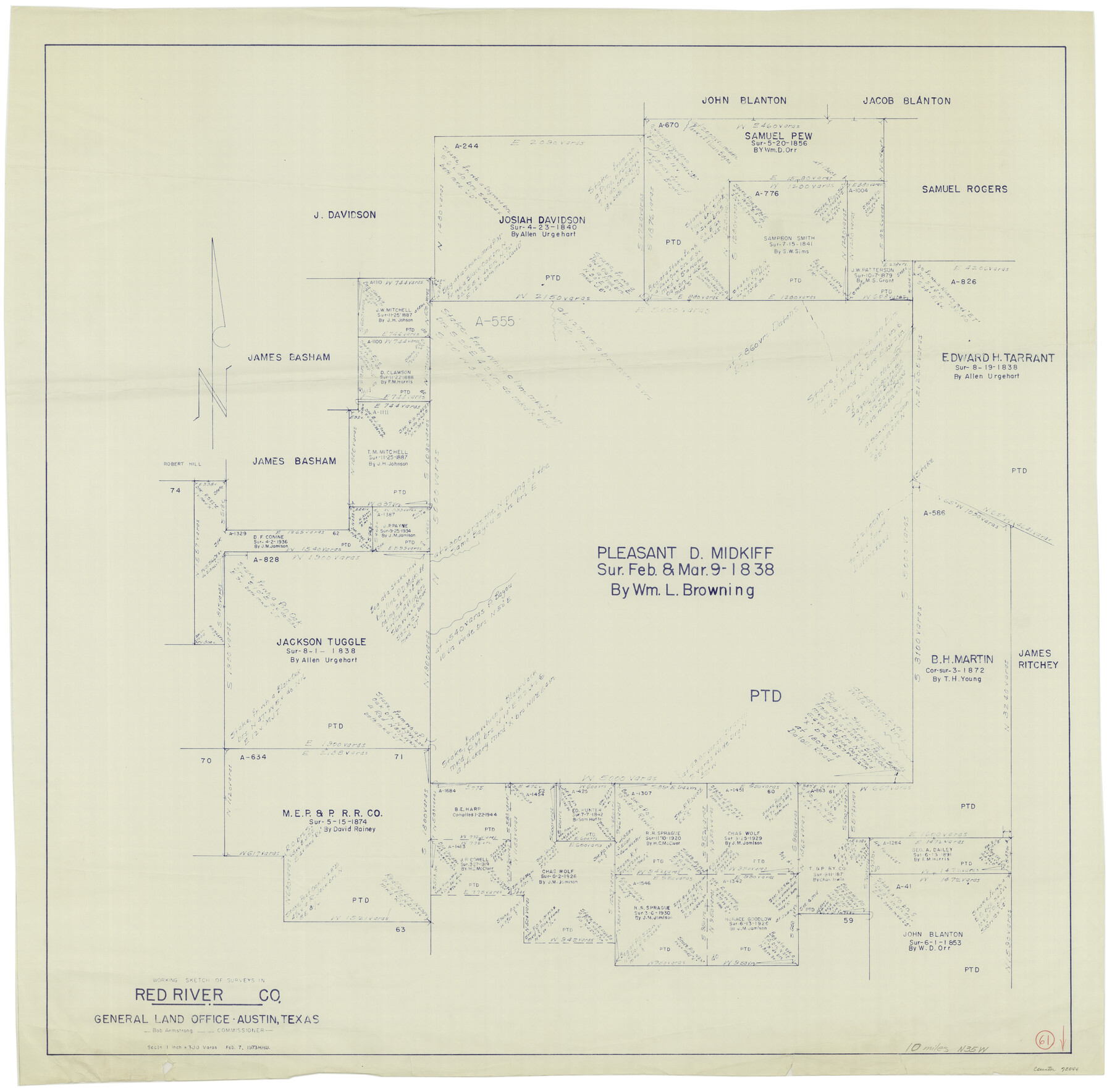 72044, Red River County Working Sketch 61, General Map Collection
