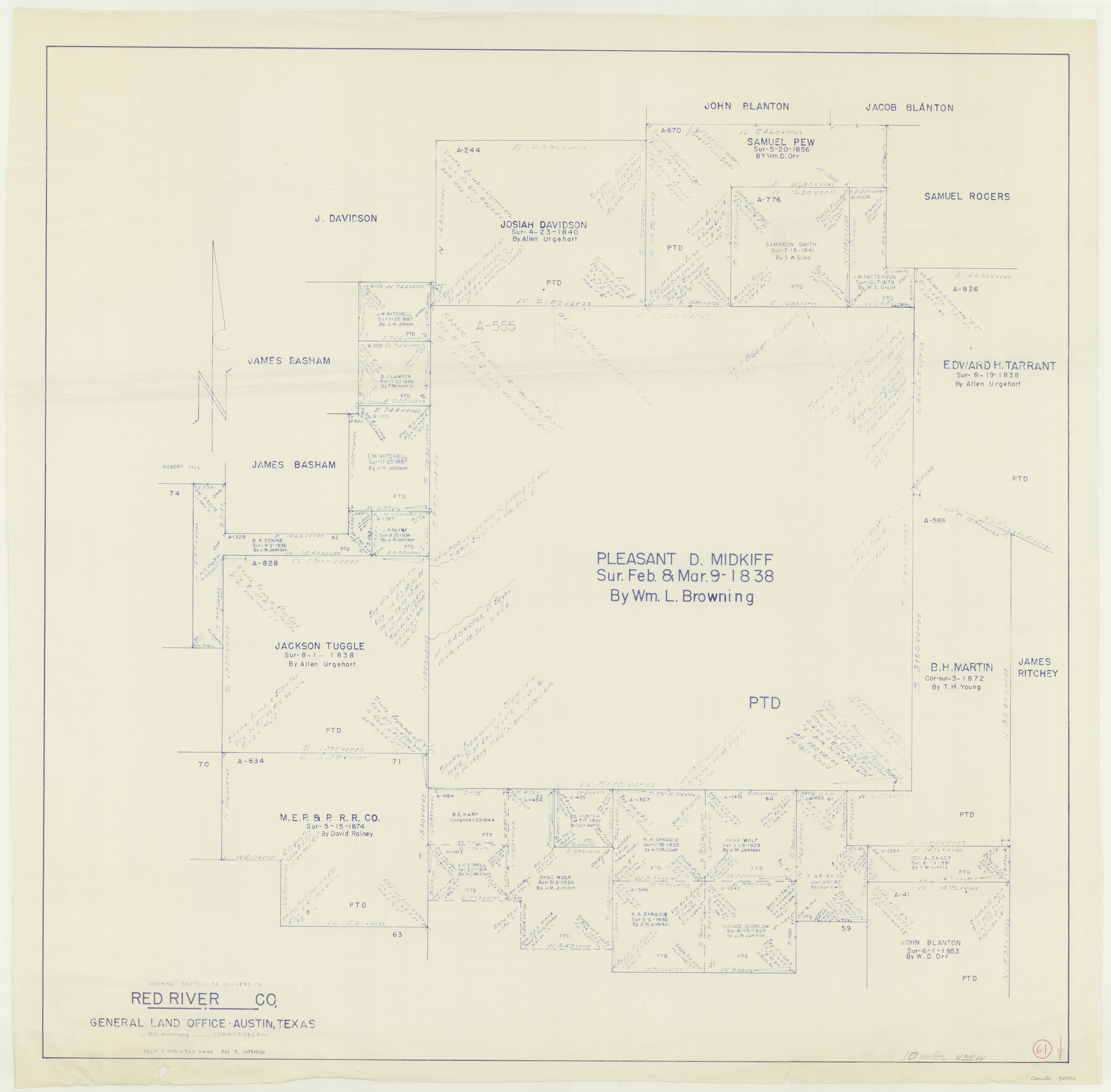 72044, Red River County Working Sketch 61, General Map Collection