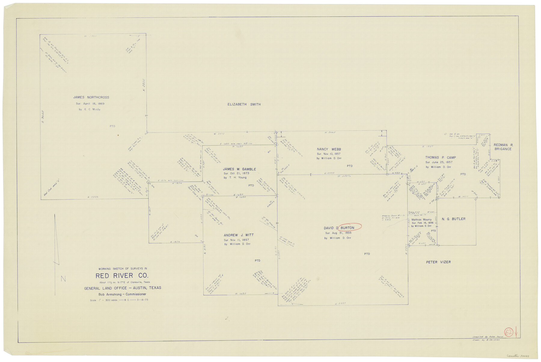 72045, Red River County Working Sketch 62, General Map Collection
