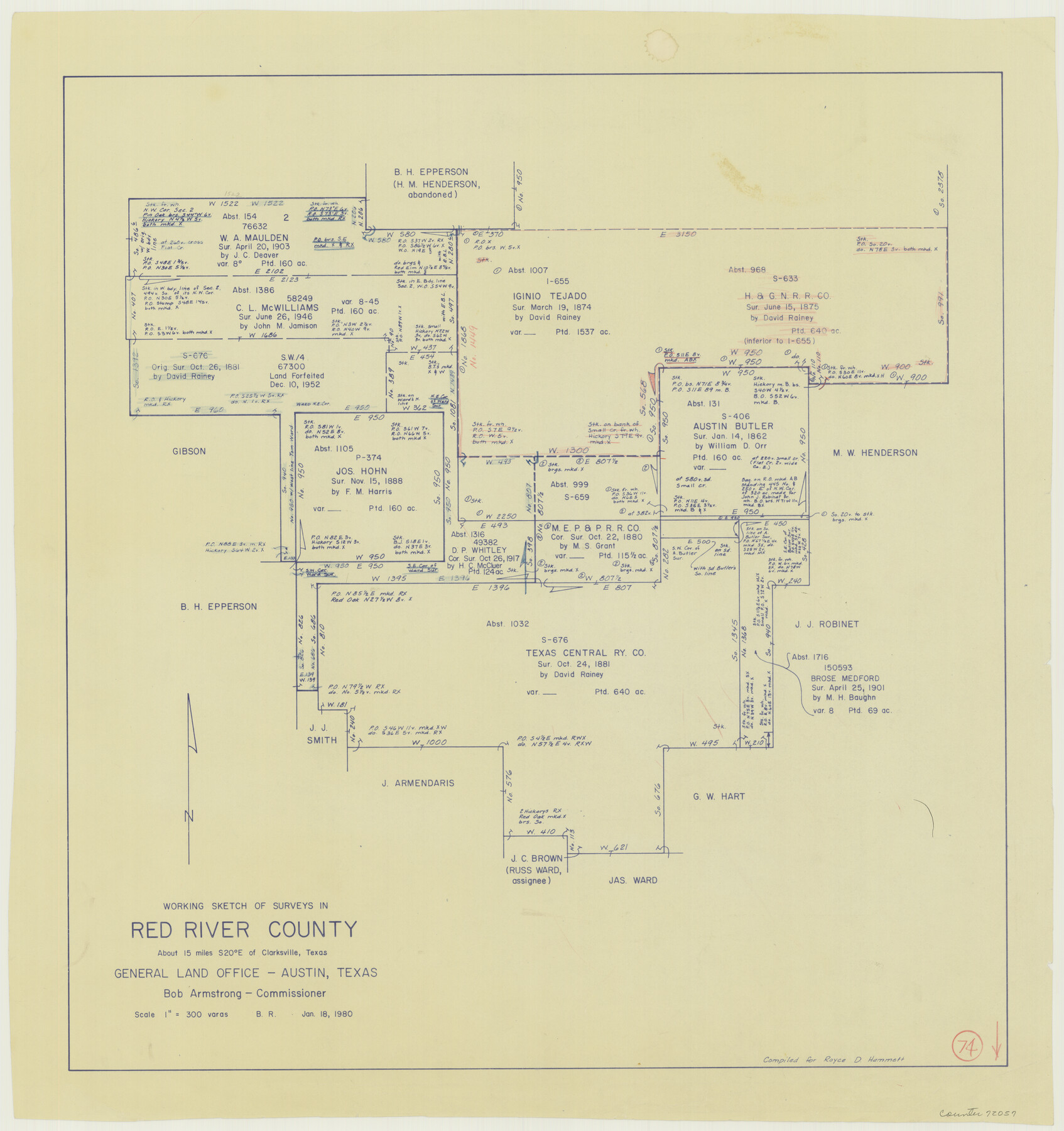 72057, Red River County Working Sketch 74, General Map Collection