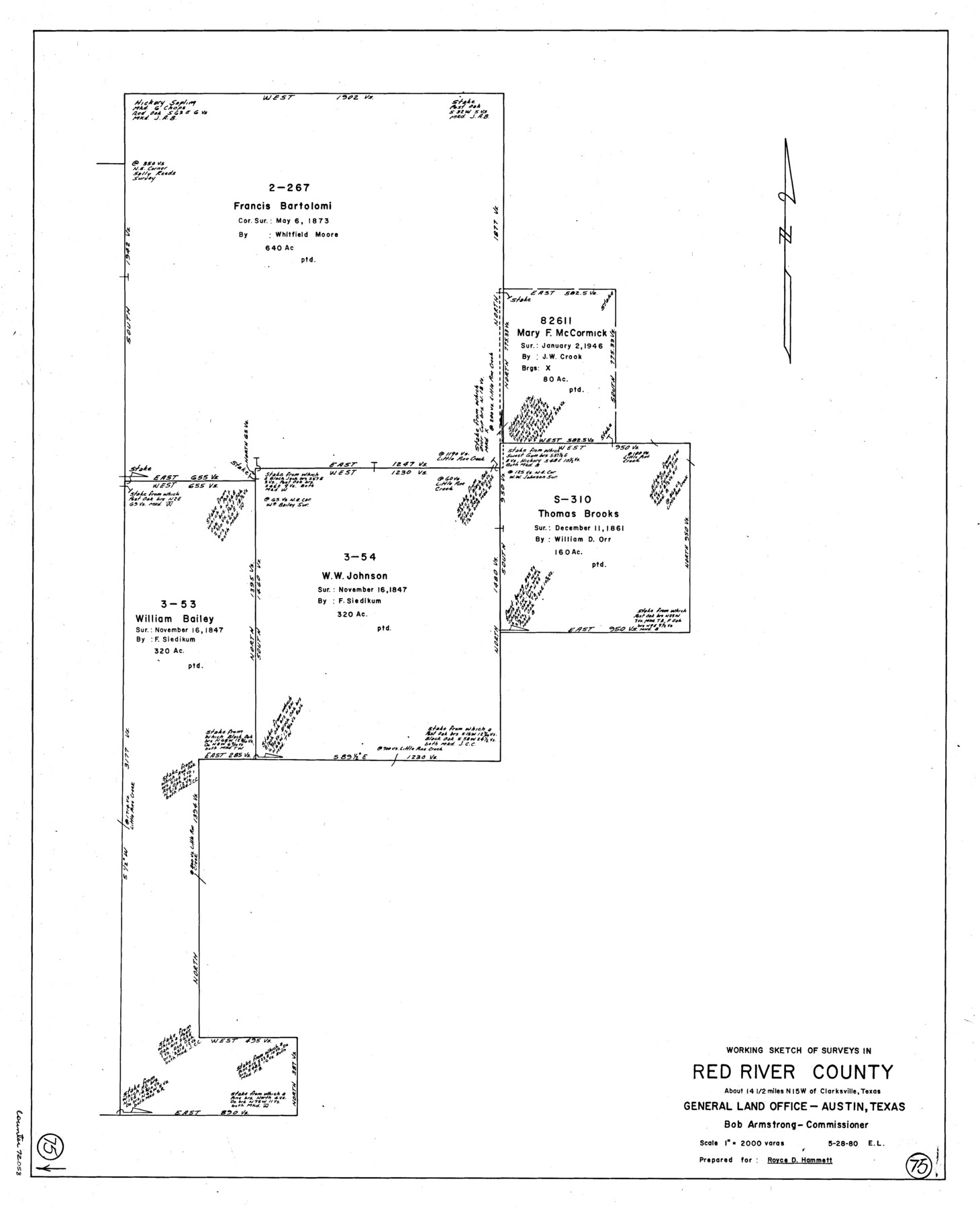 72058, Red River County Working Sketch 75, General Map Collection