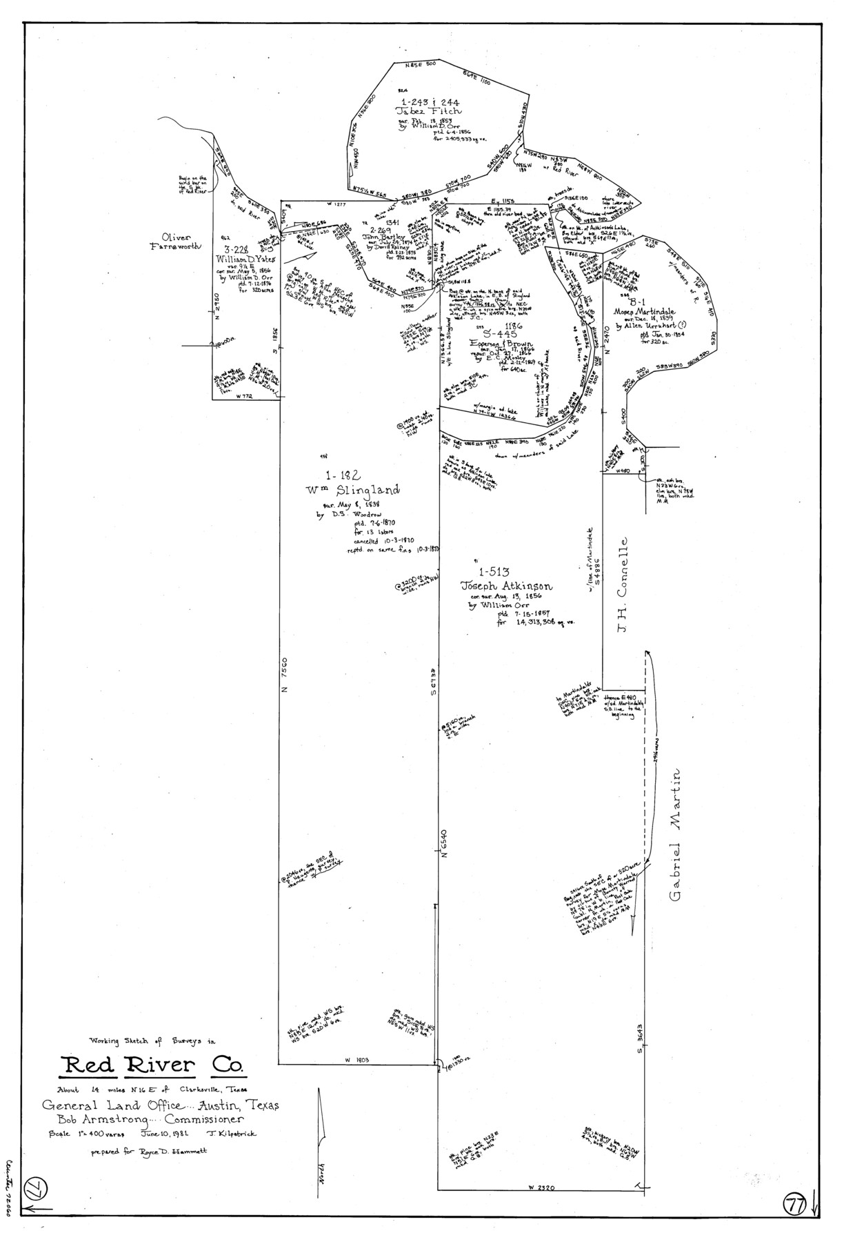 72060, Red River County Working Sketch 77, General Map Collection