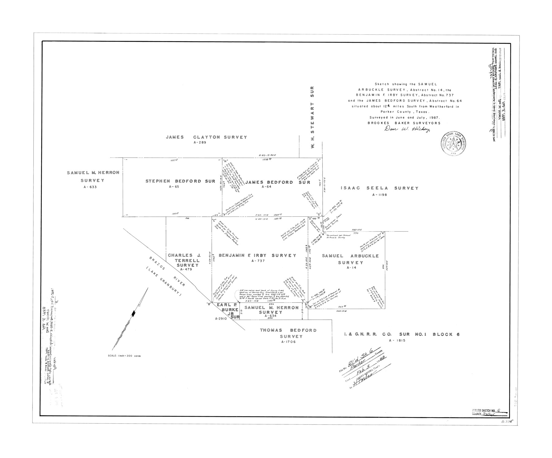 7207, Parker County Rolled Sketch 6, General Map Collection