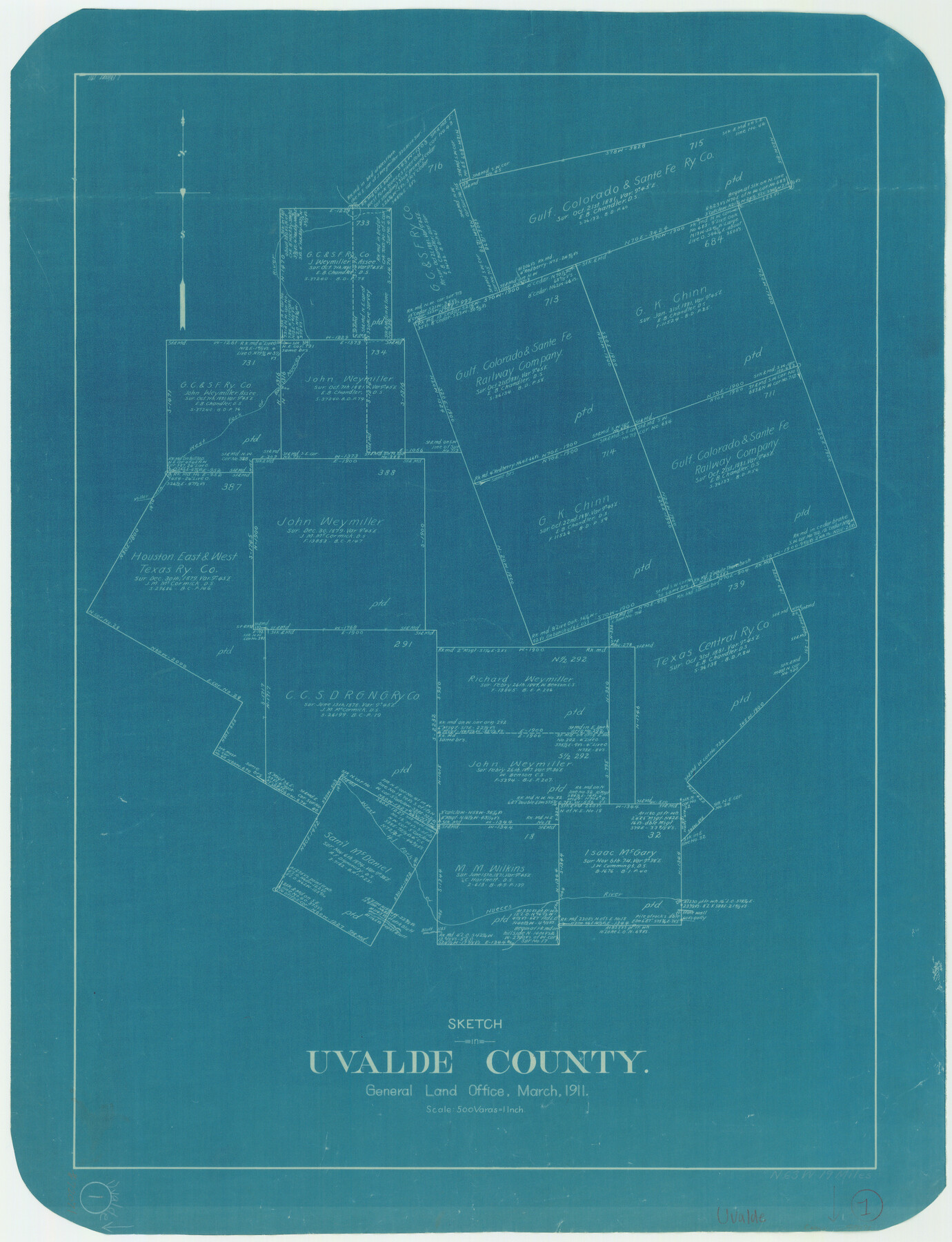 72071, Uvalde County Working Sketch 1, General Map Collection