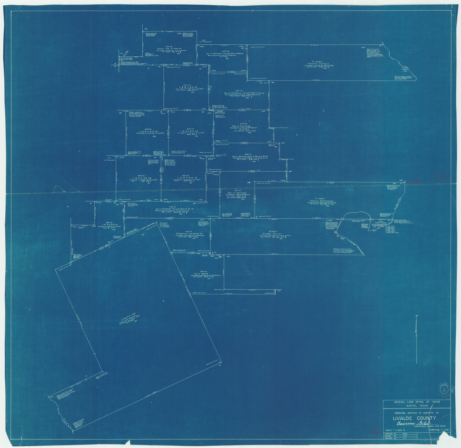 72076, Uvalde County Working Sketch 6, General Map Collection