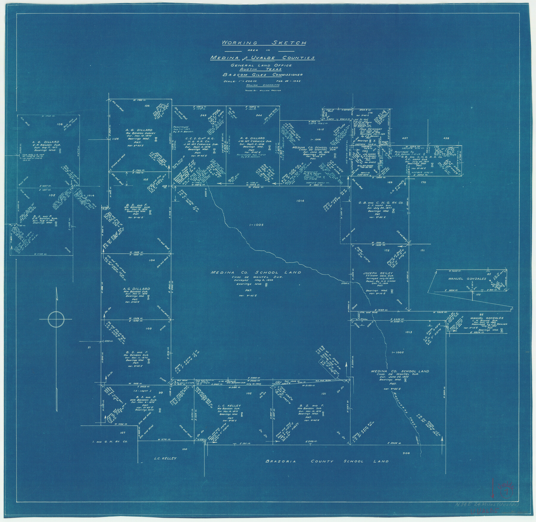 72077, Uvalde County Working Sketch 7, General Map Collection