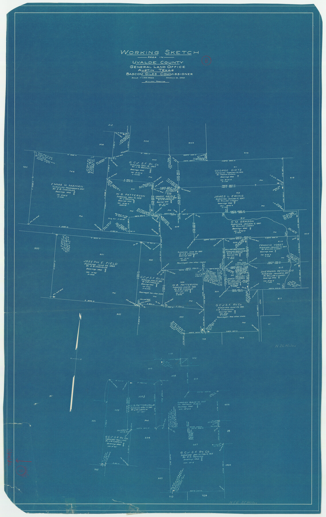 72078, Uvalde County Working Sketch 8, General Map Collection