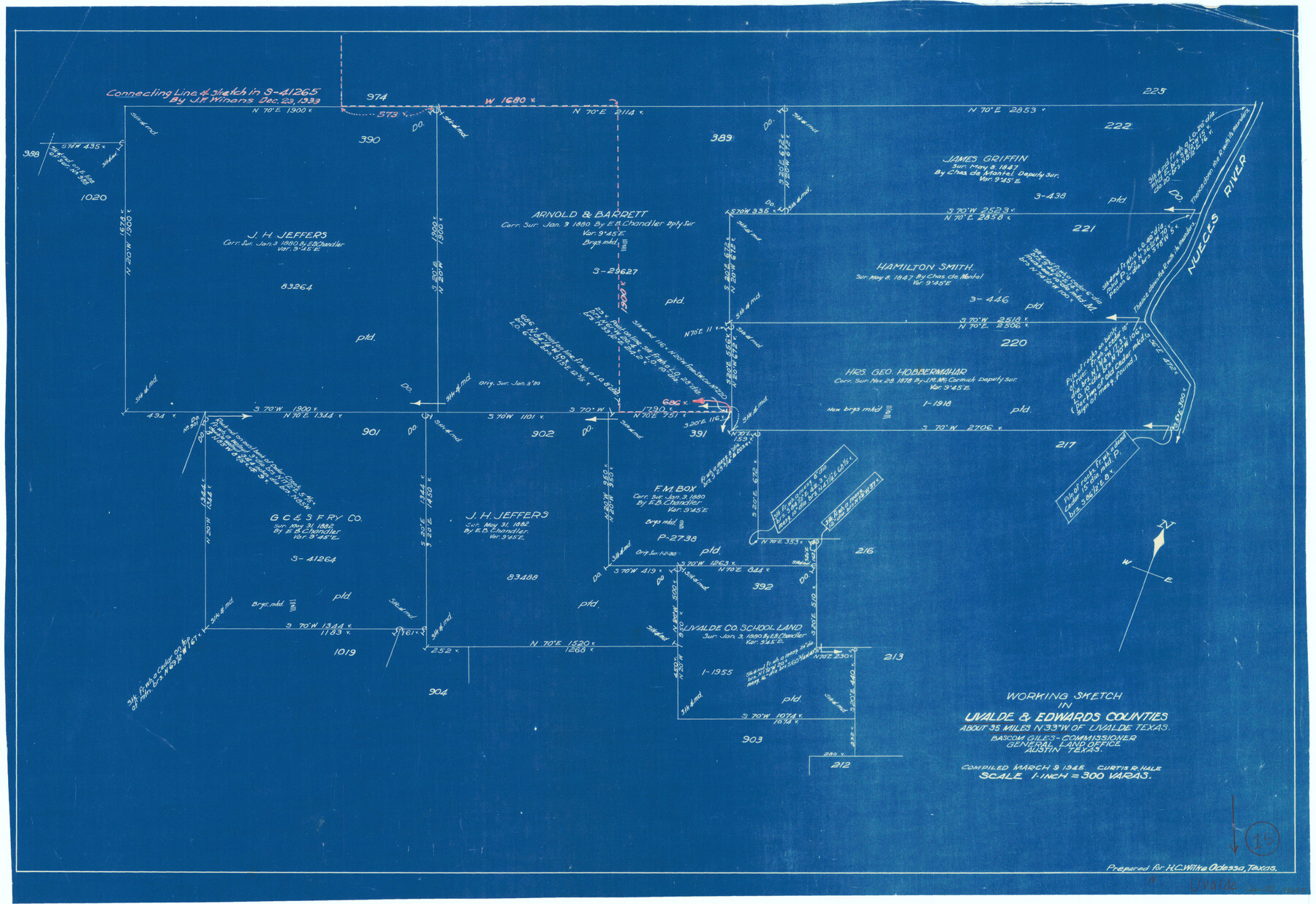 72085, Uvalde County Working Sketch 15, General Map Collection